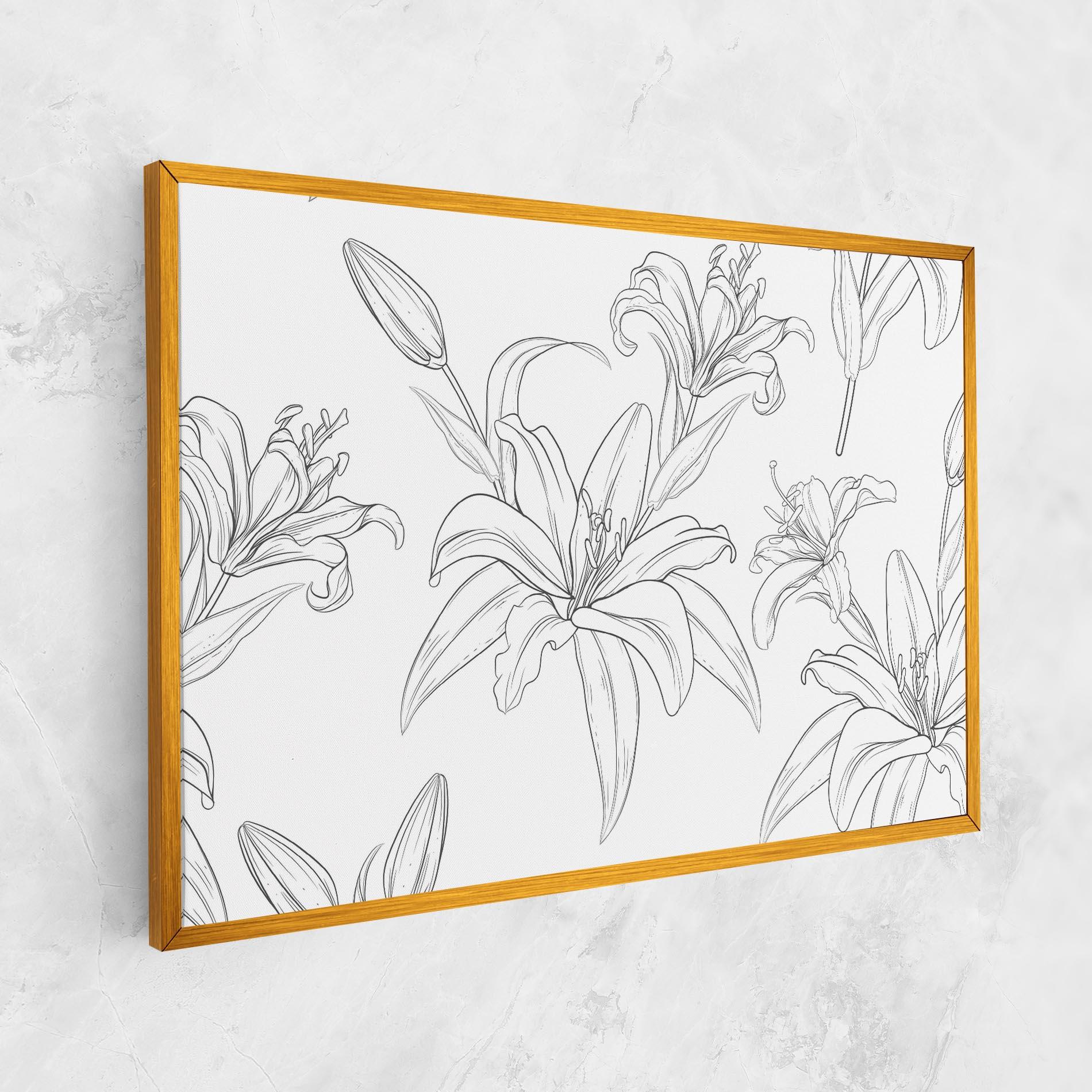 Vászonkép Grey Line Flower mockup 1
