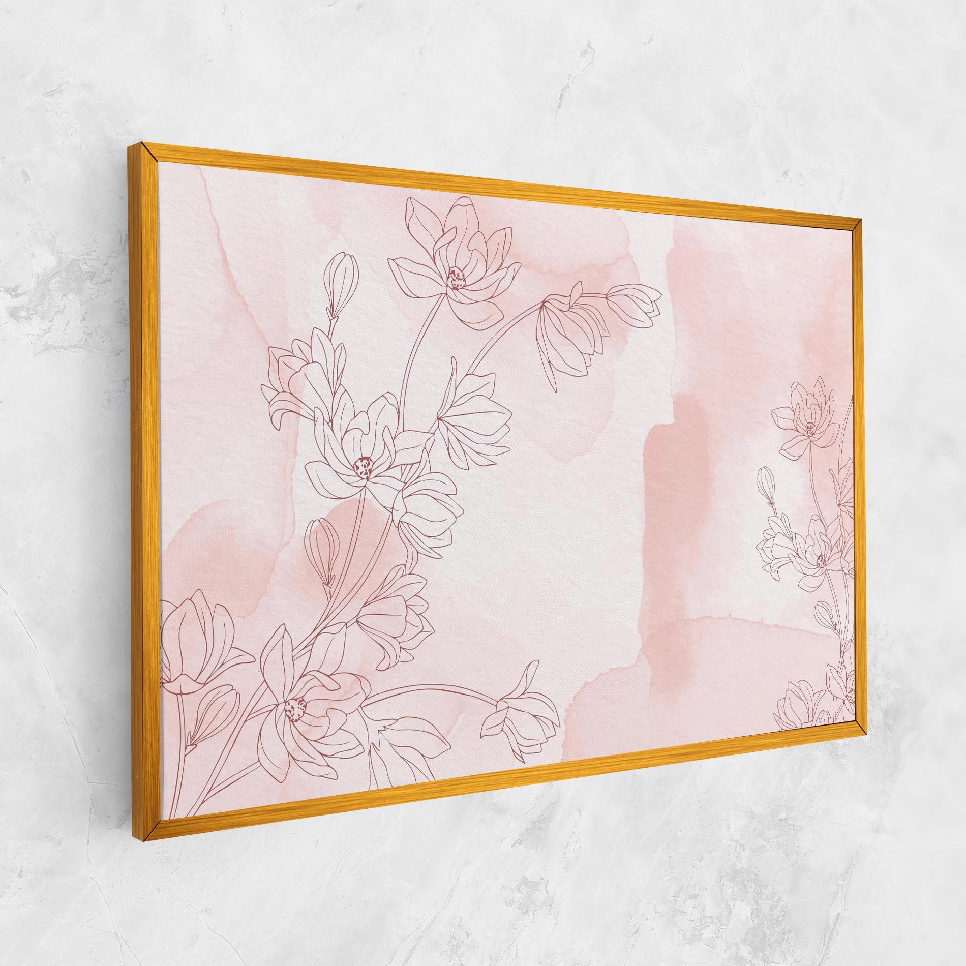 Vászonkép Pink Flower Line mockup 1