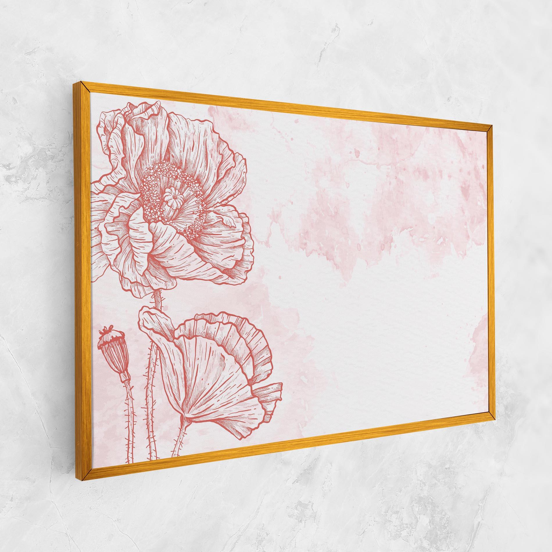 Vászonkép Red Poppy Line mockup 1