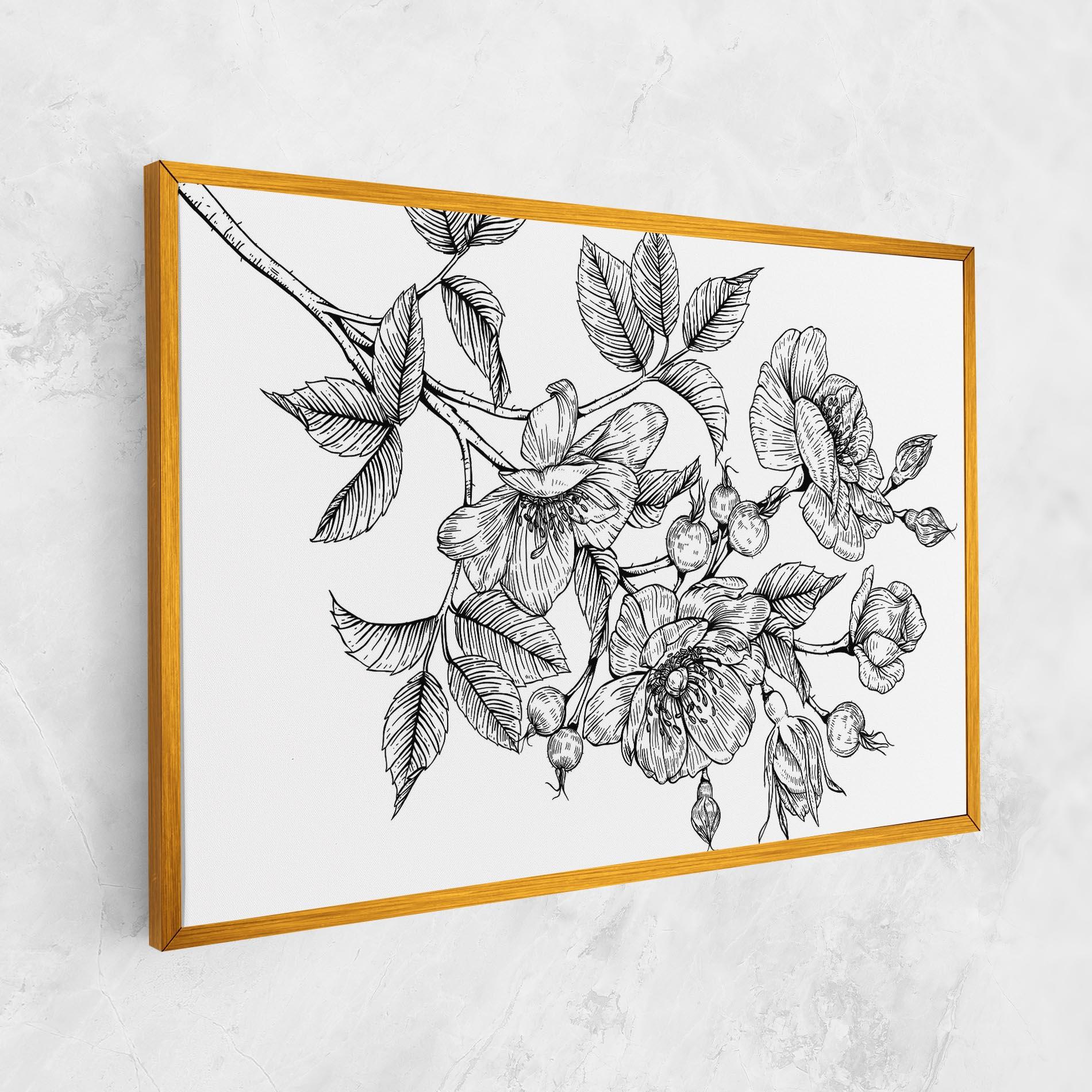 Vászonkép Rose Black Line mockup 1