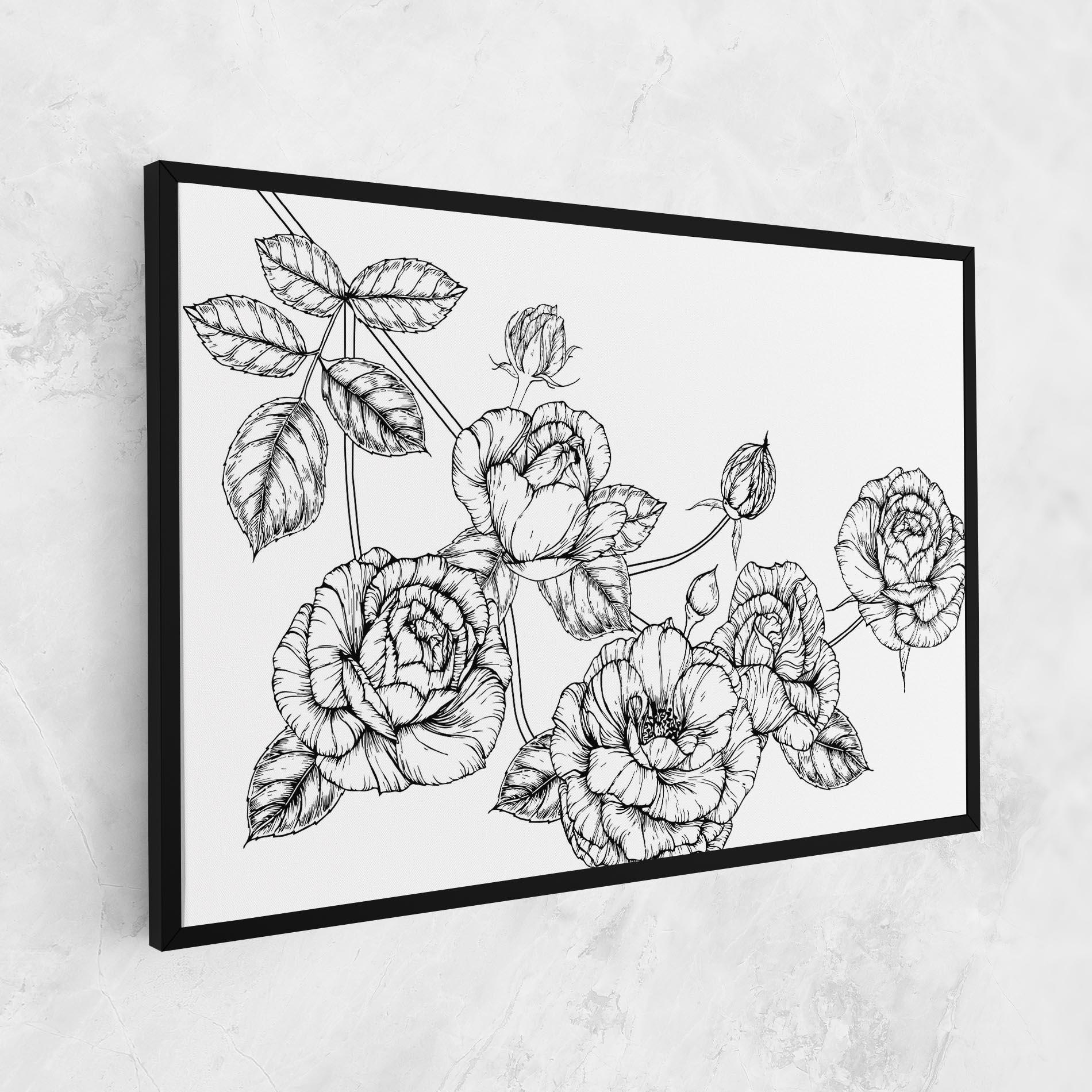 Vászonkép Big Roses Line mockup 1