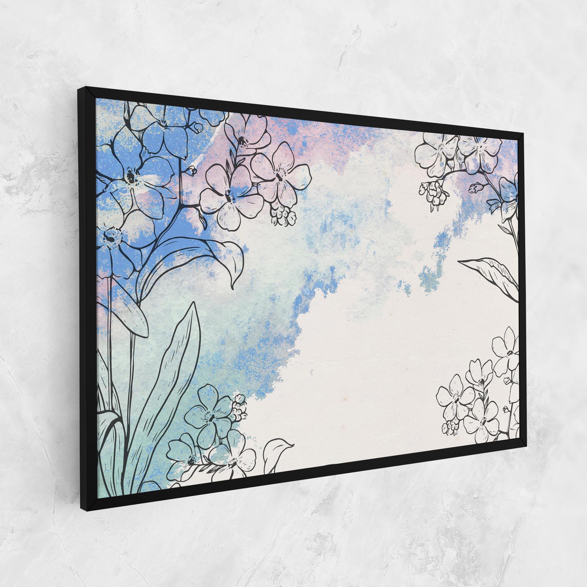 Vászonkép Blue Watercolor Flower mockup 1