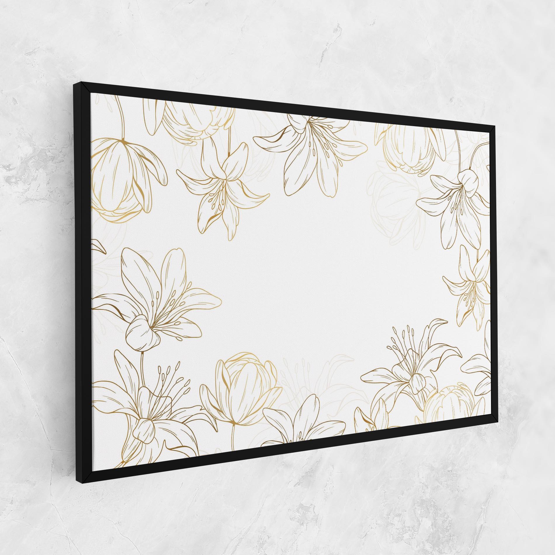 Vászonkép Gold Line Flower mockup 1