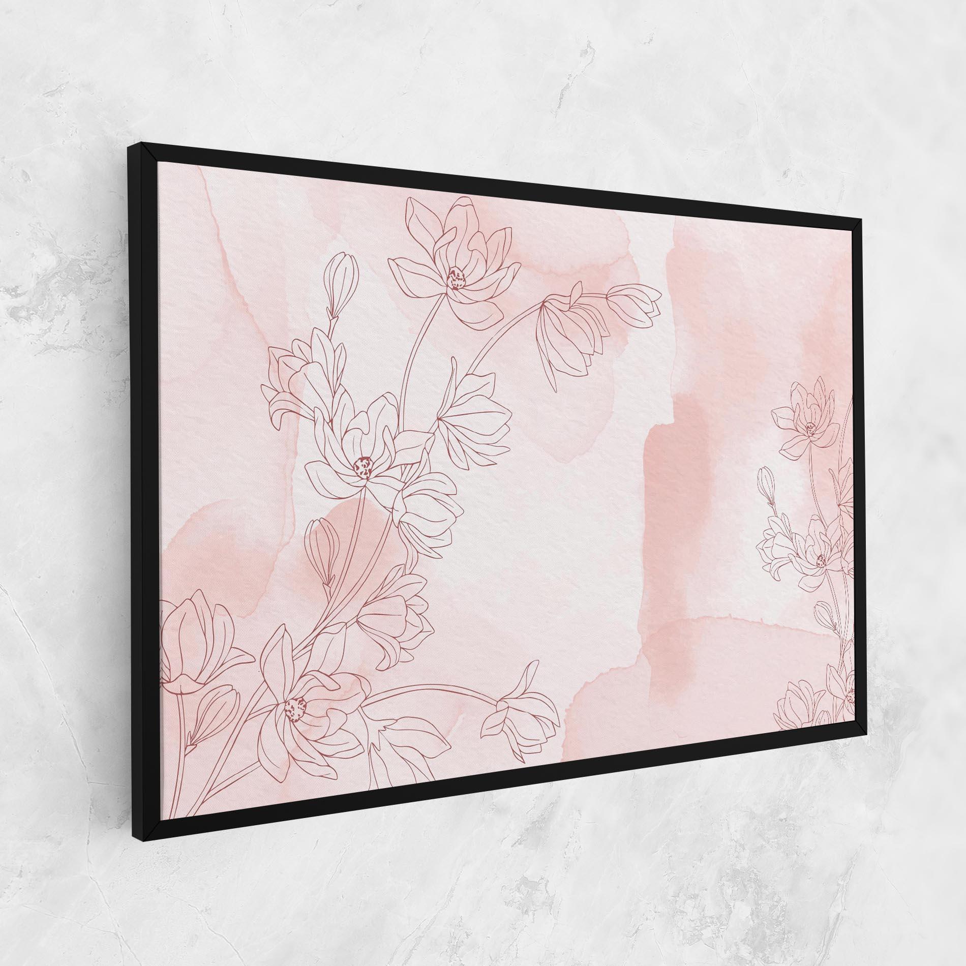 Vászonkép Pink Flower Line mockup 1