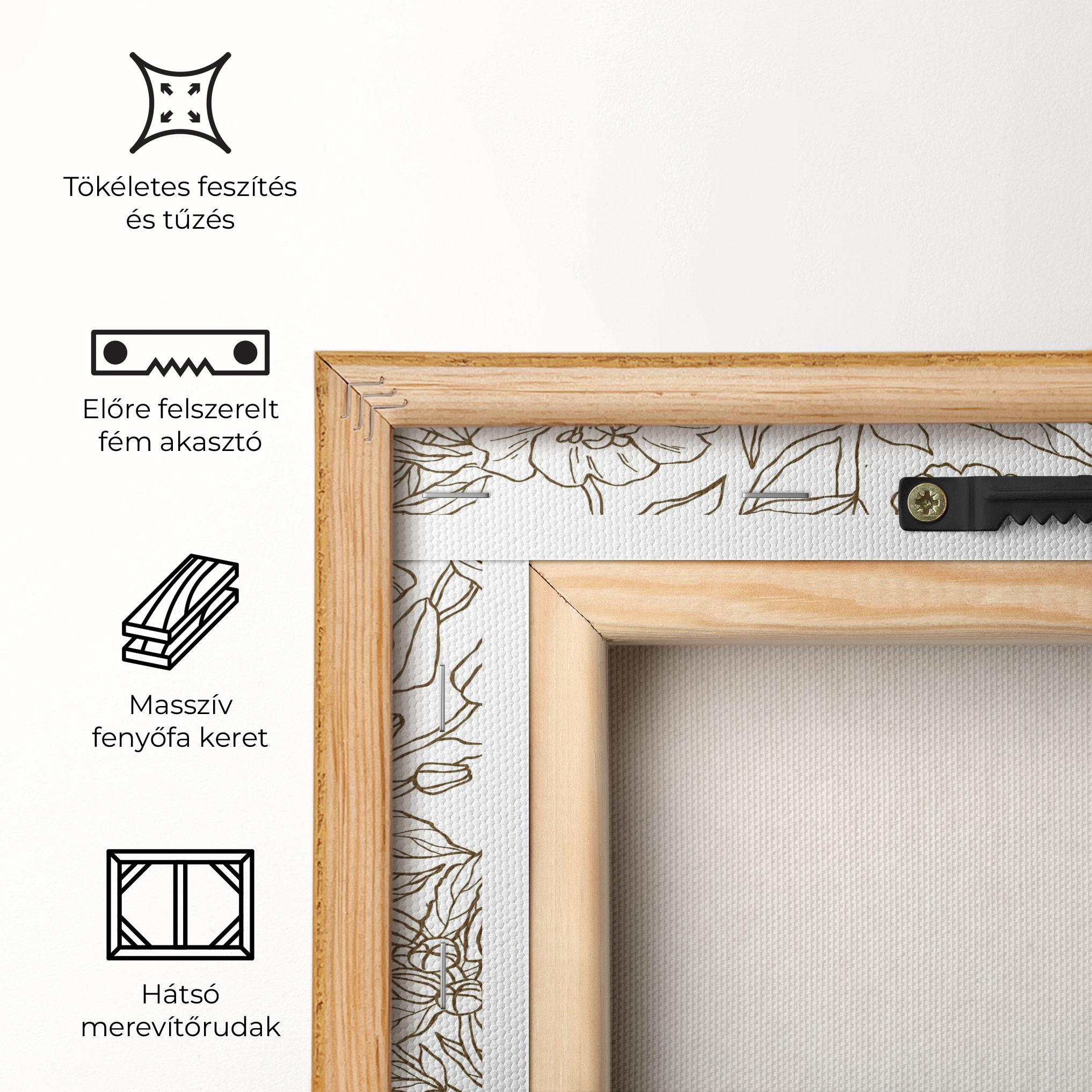 Vászonkép Cream Line Flowers mockup 5