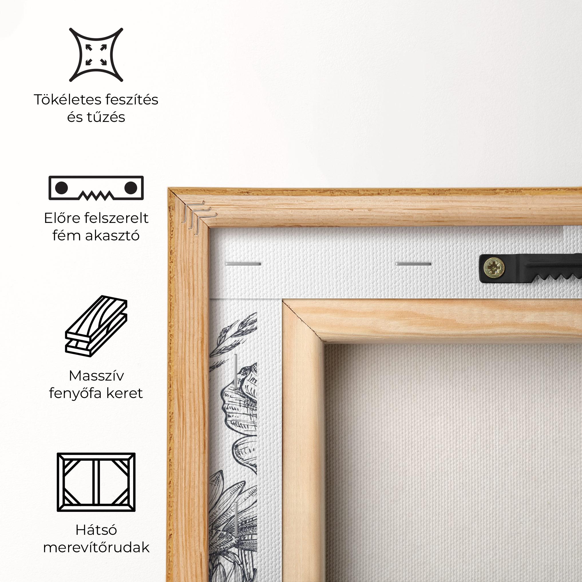 Vászonkép Flower Grey Line mockup 5