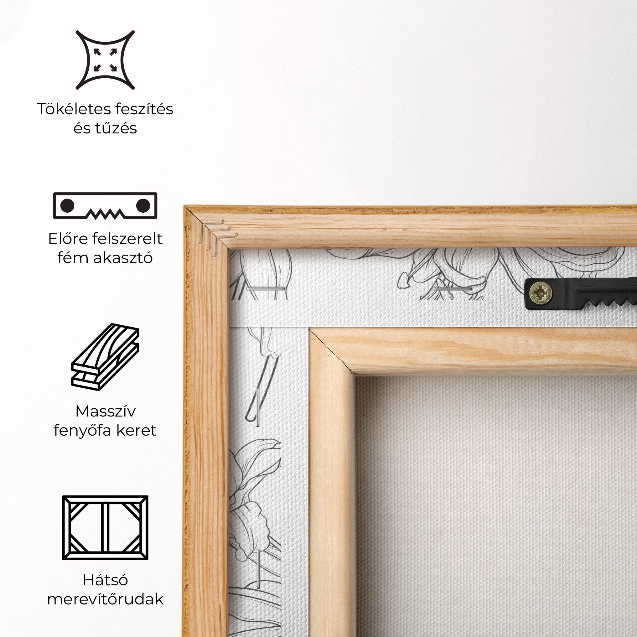 Vászonkép Grey Line Flower mockup 5