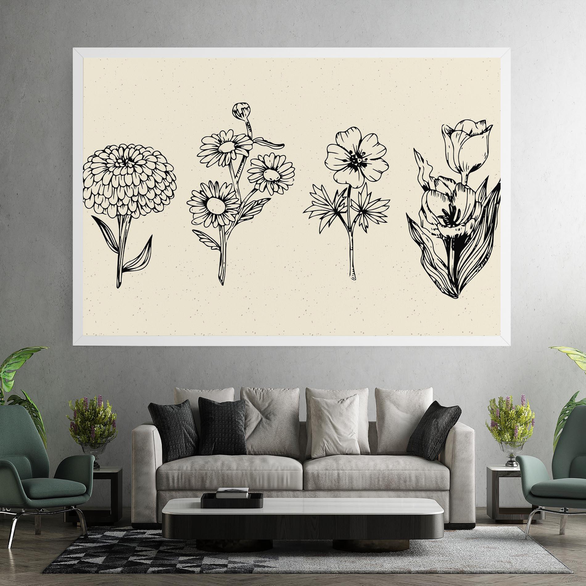 Vászonkép Black Line Cream mockup 7