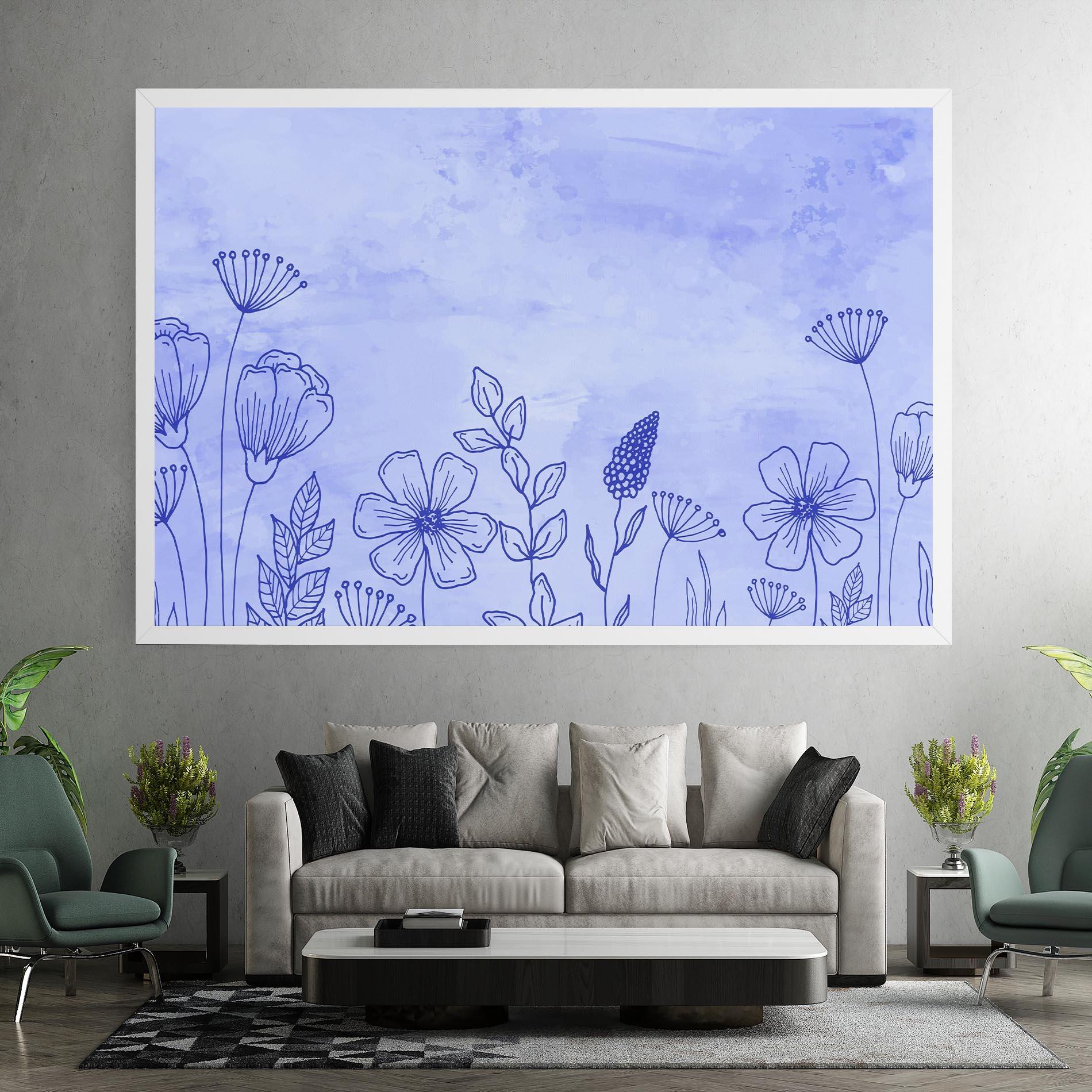 Vászonkép Blue Line Plant mockup 7