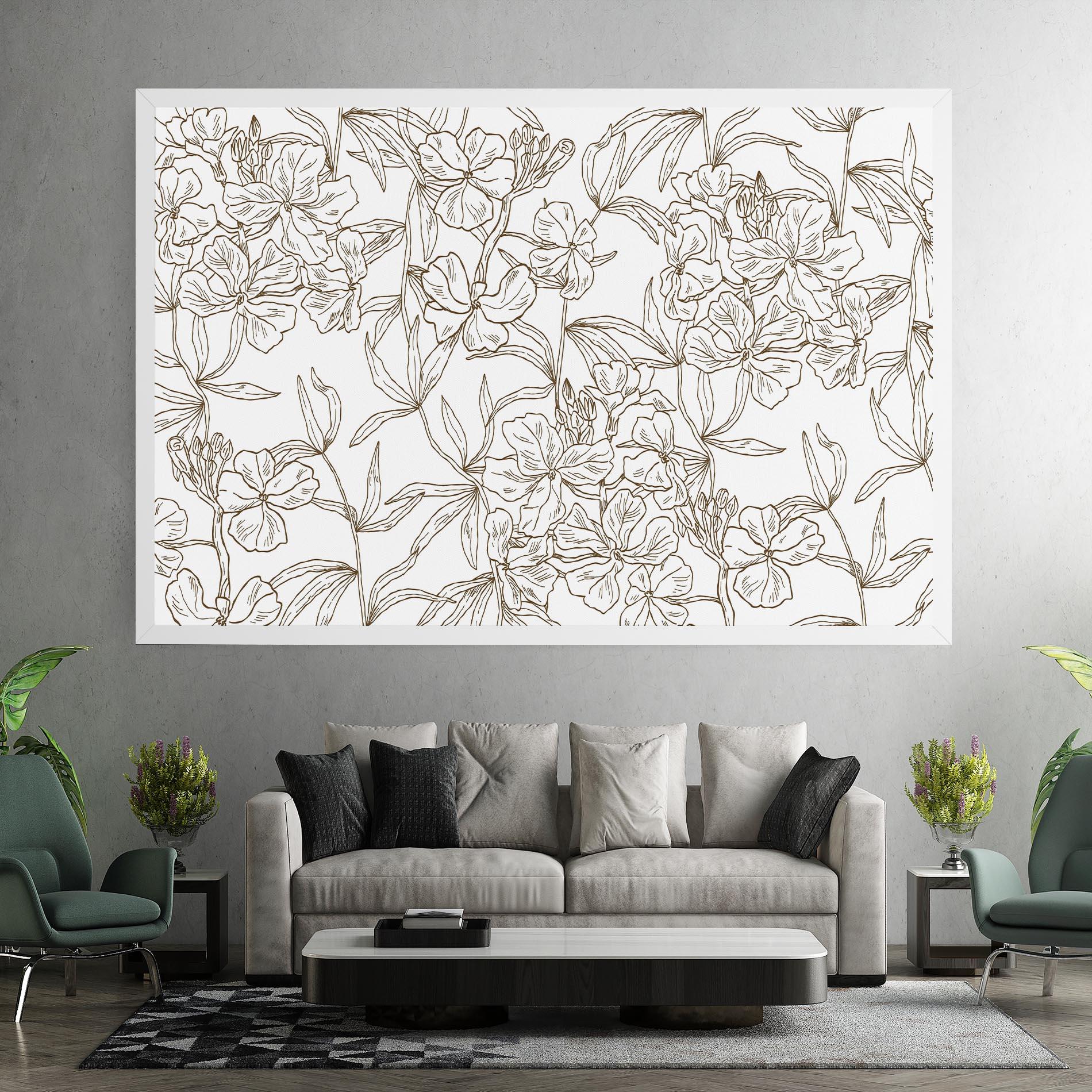 Vászonkép Flower Brown Line mockup 7