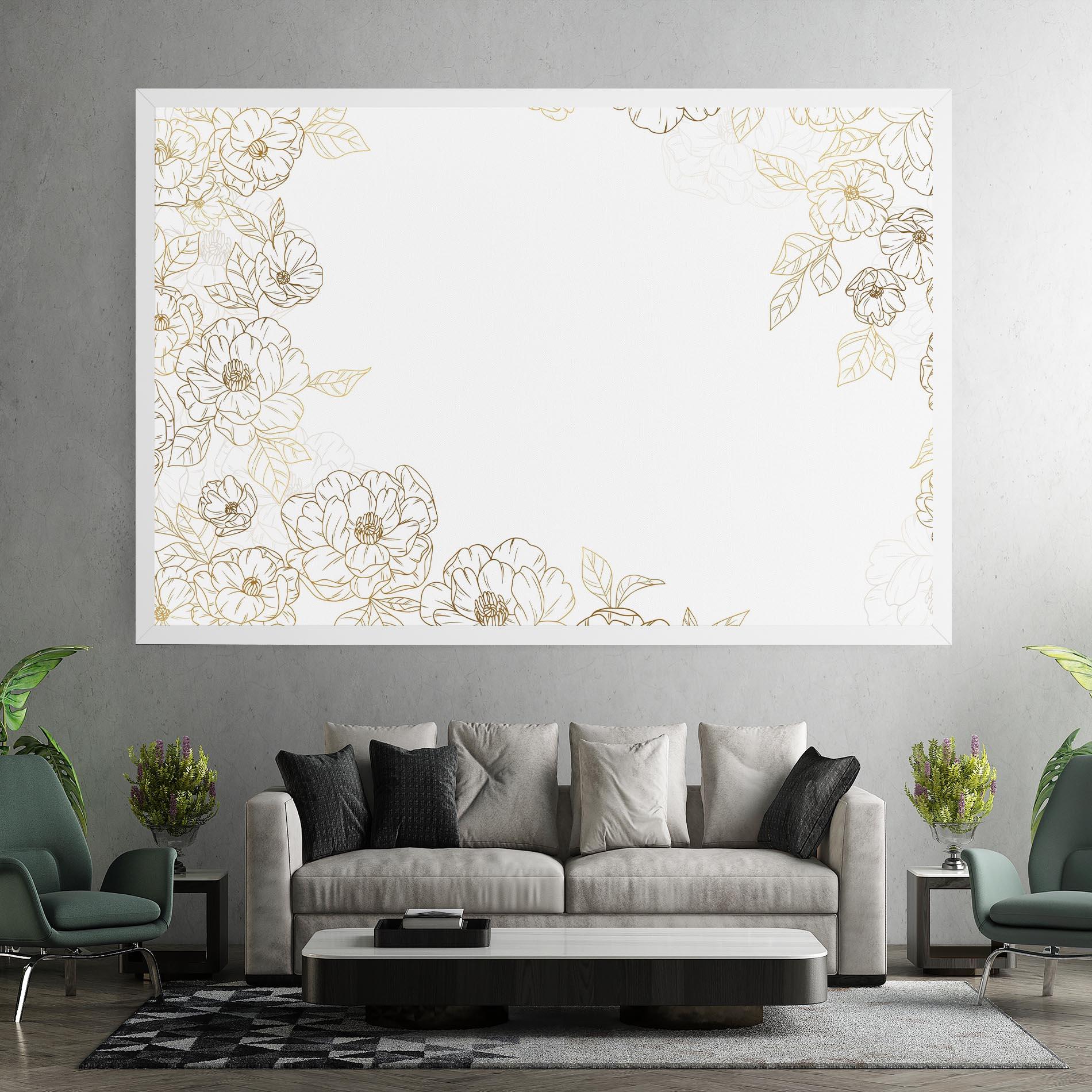 Vászonkép Flower Gold Line mockup 7