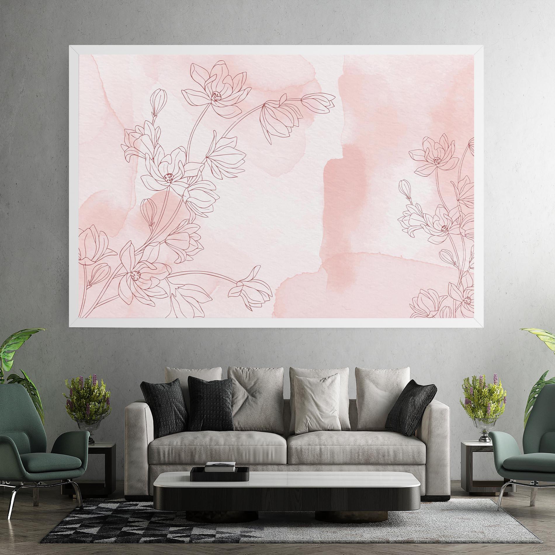 Vászonkép Pink Flower Line mockup 7
