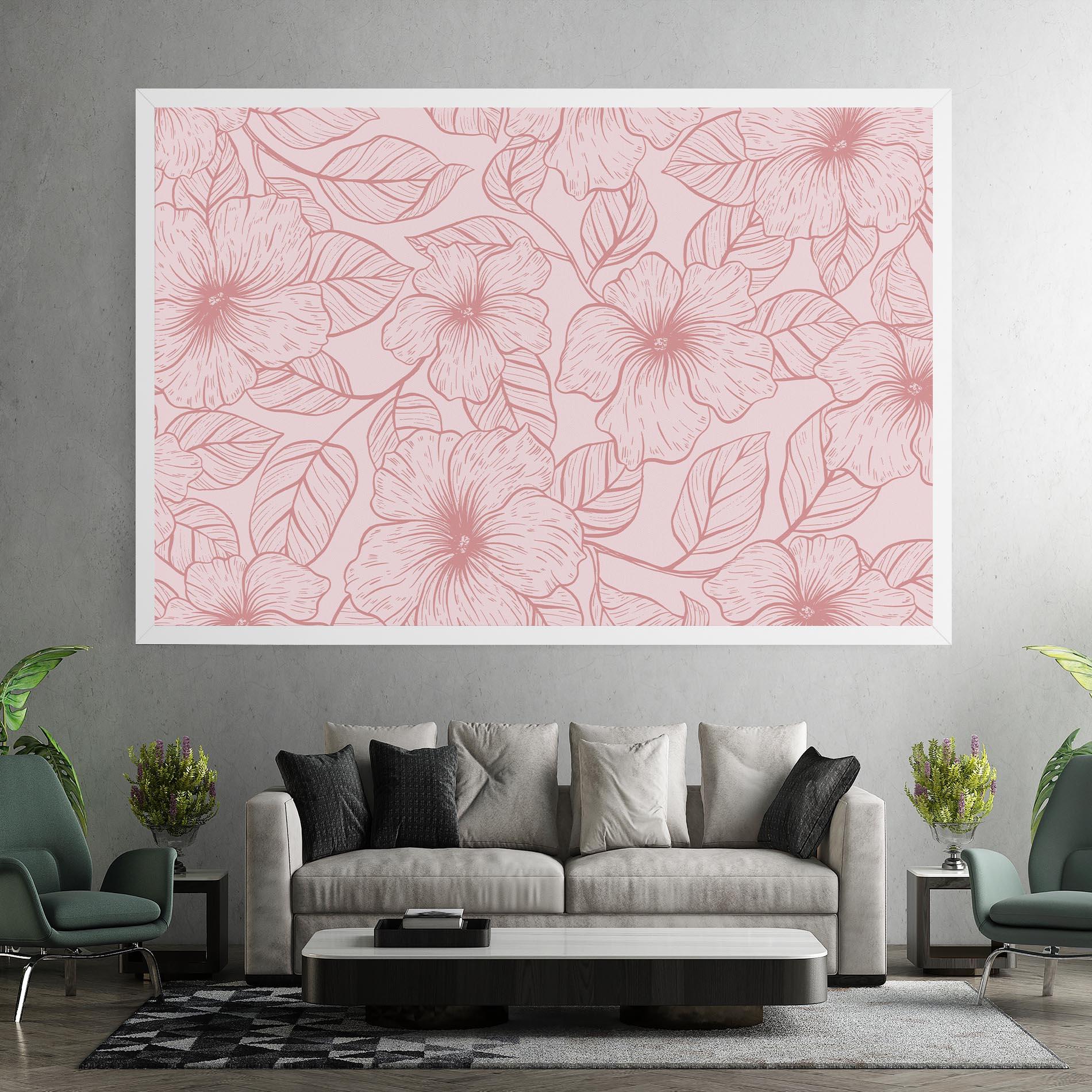 Vászonkép Pink Line Flower mockup 7