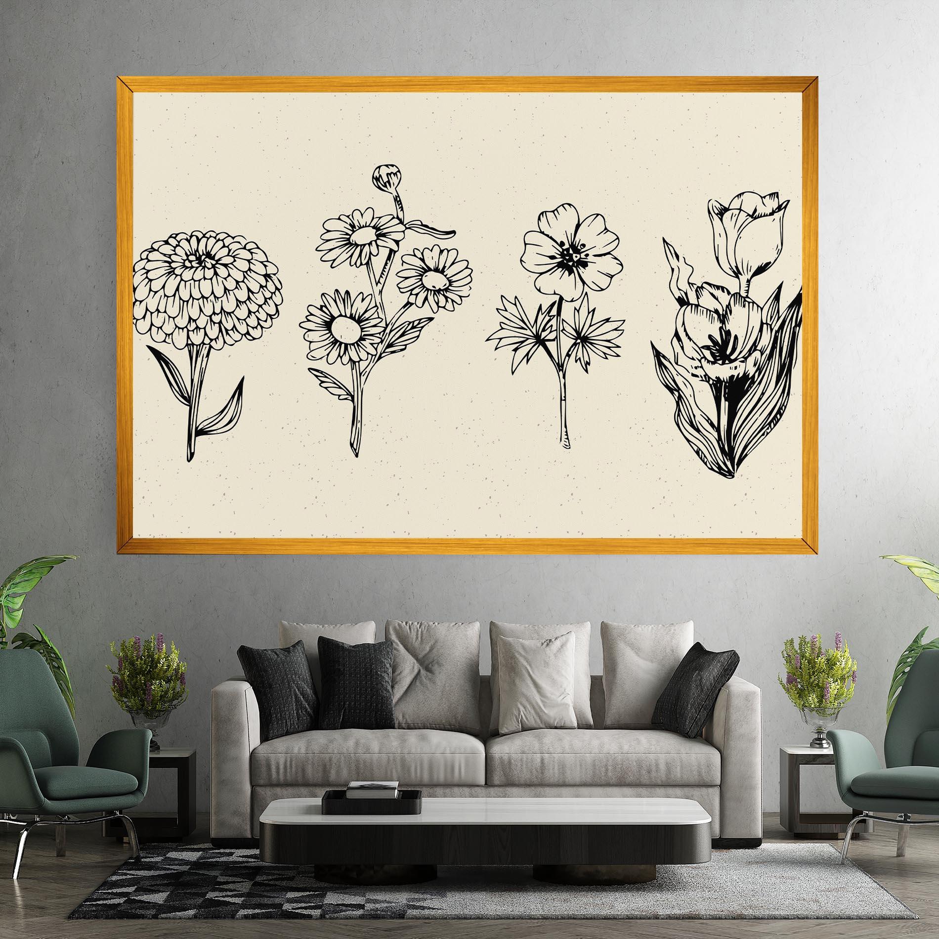 Vászonkép Black Line Cream mockup 7