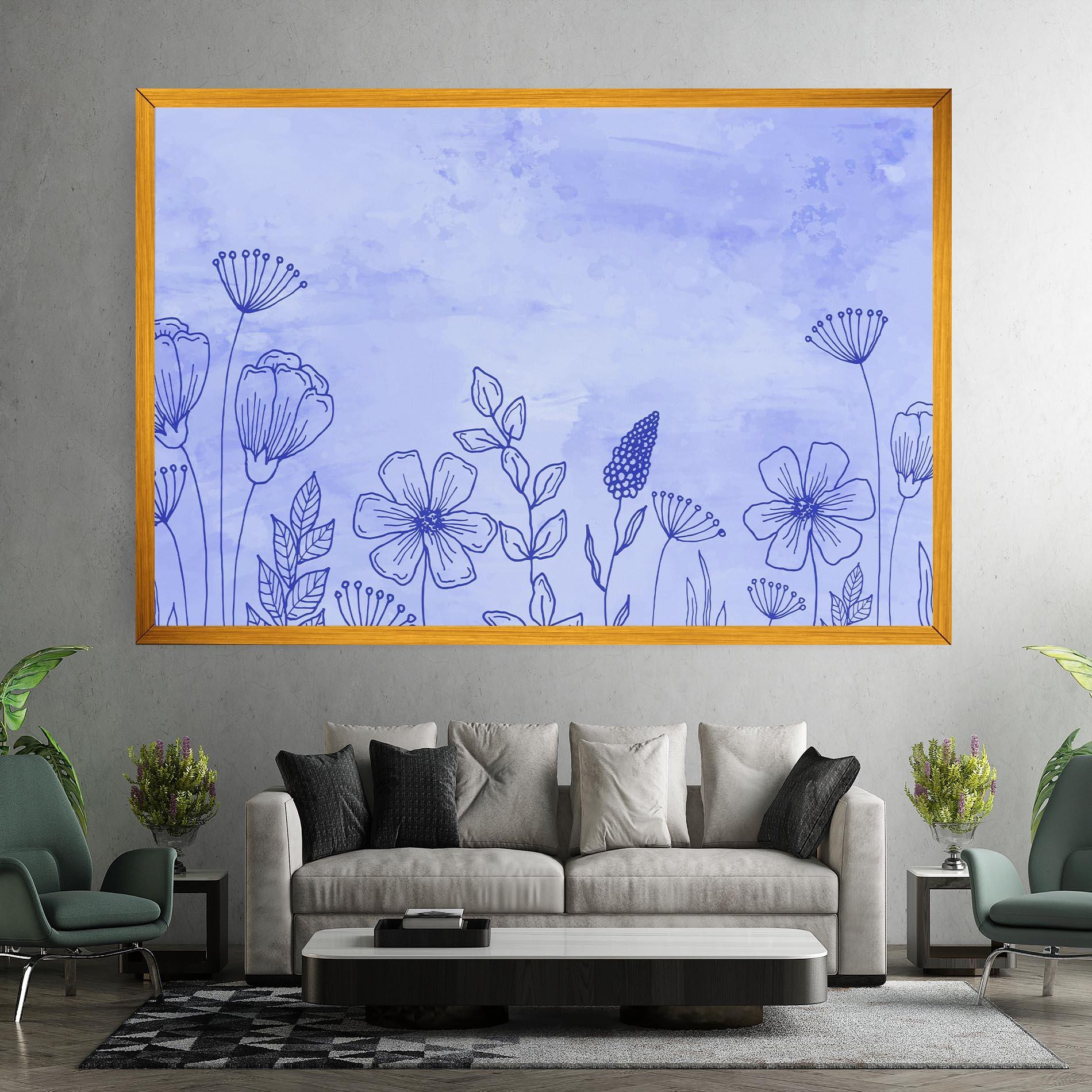 Vászonkép Blue Line Plant mockup 7