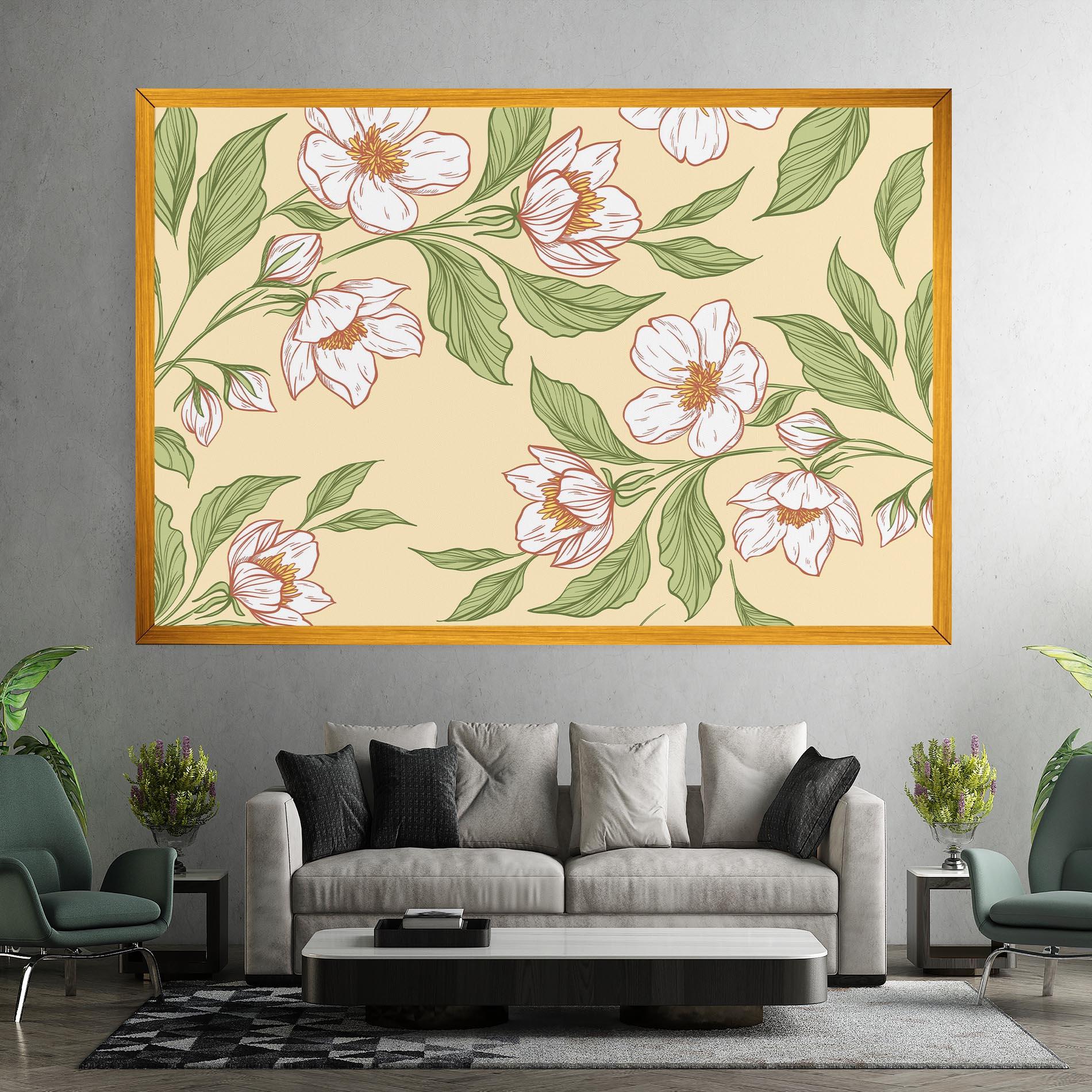 Vászonkép Cream Flower White mockup 7