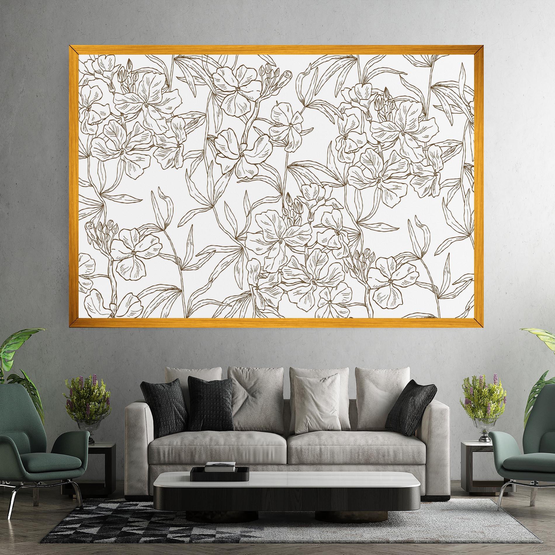 Vászonkép Flower Brown Line mockup 7