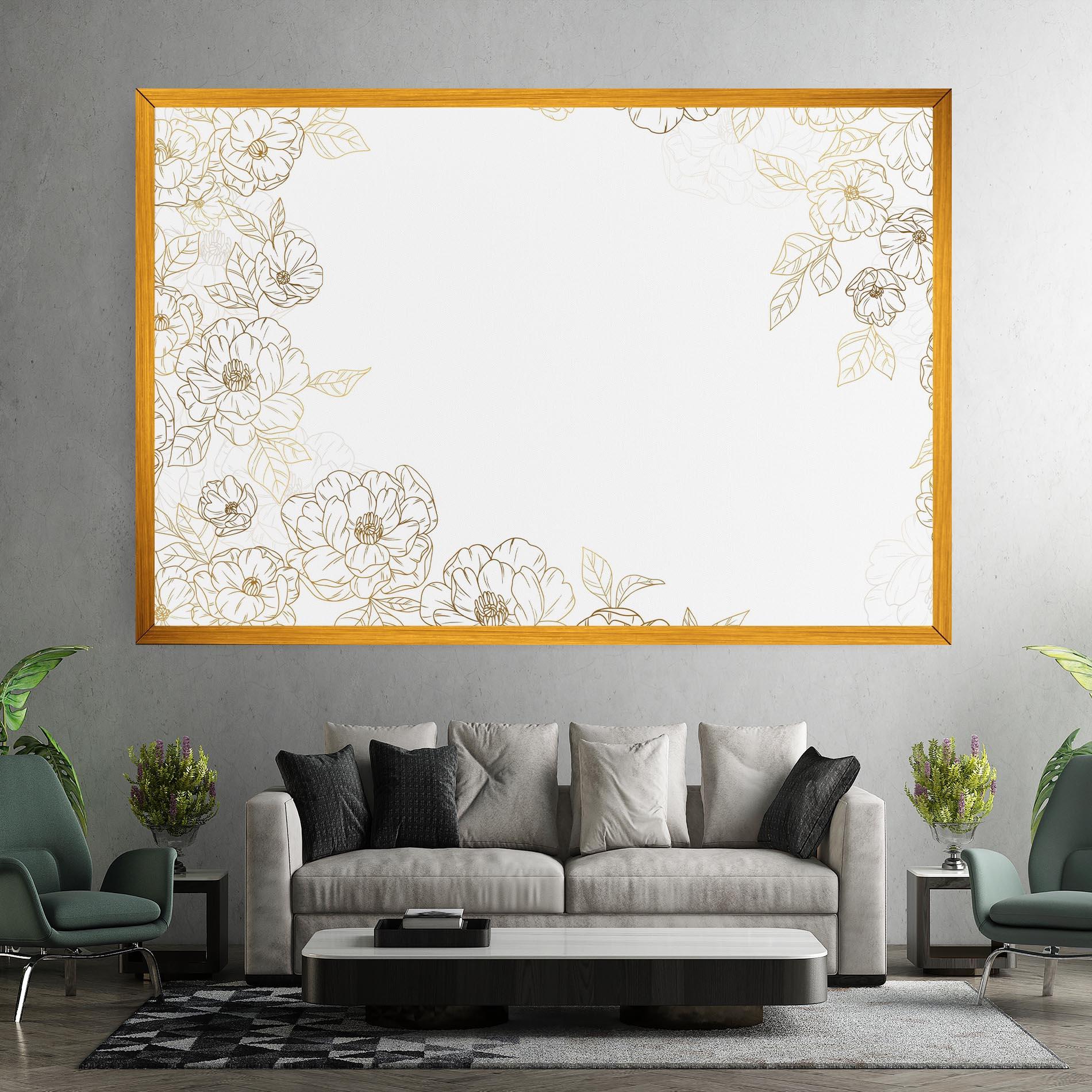 Vászonkép Flower Gold Line mockup 7