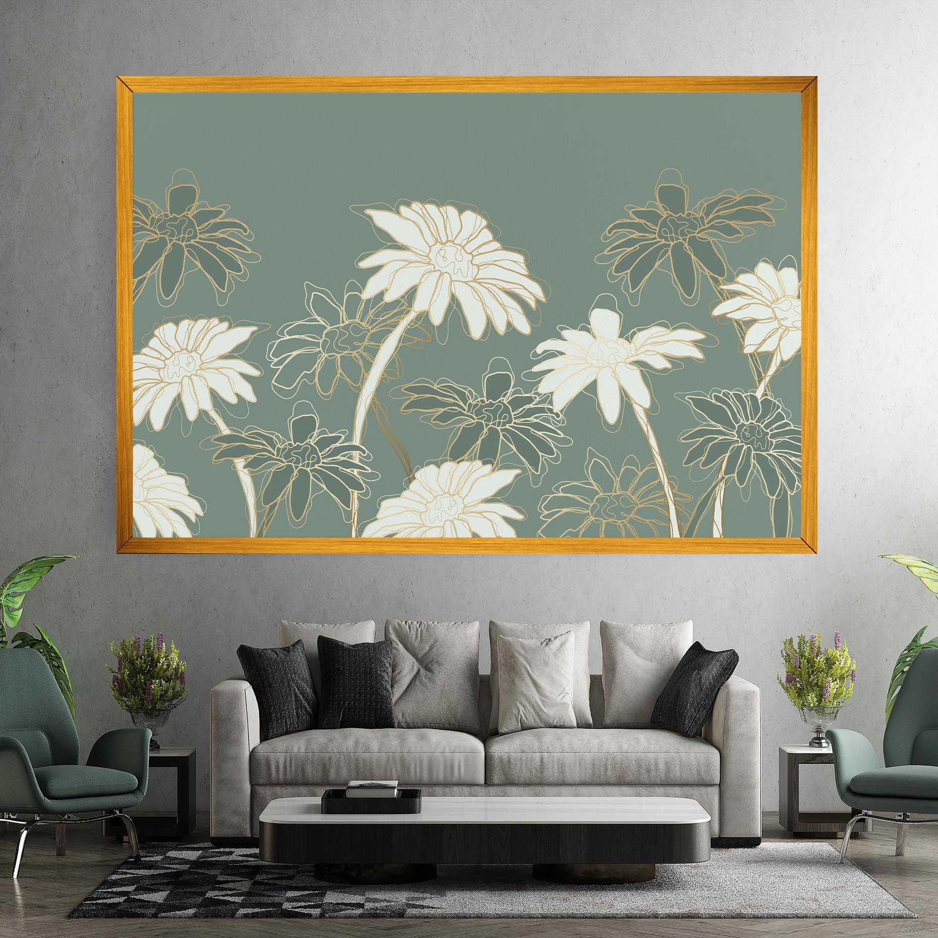 Vászonkép Gold Green Line mockup 7