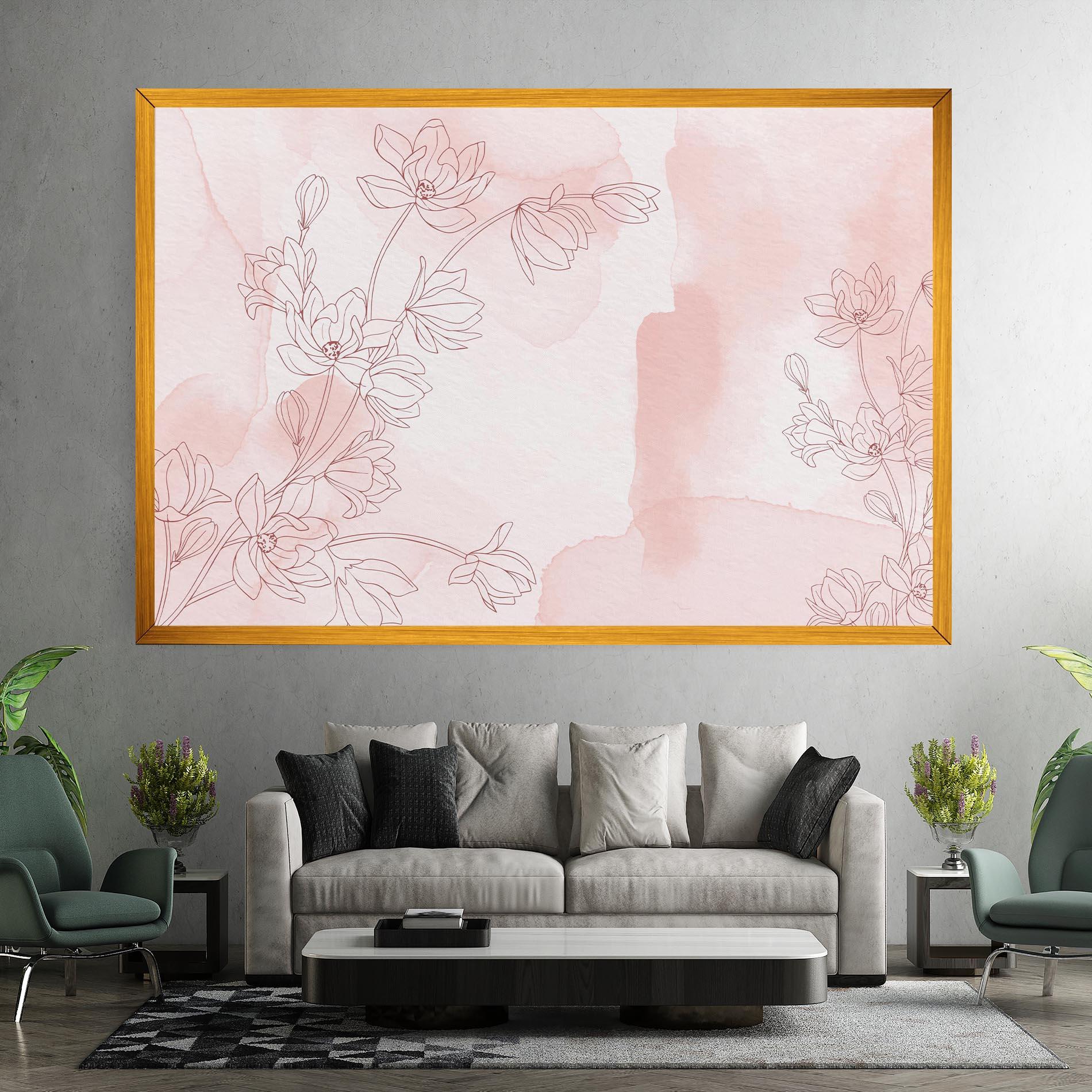 Vászonkép Pink Flower Line mockup 7