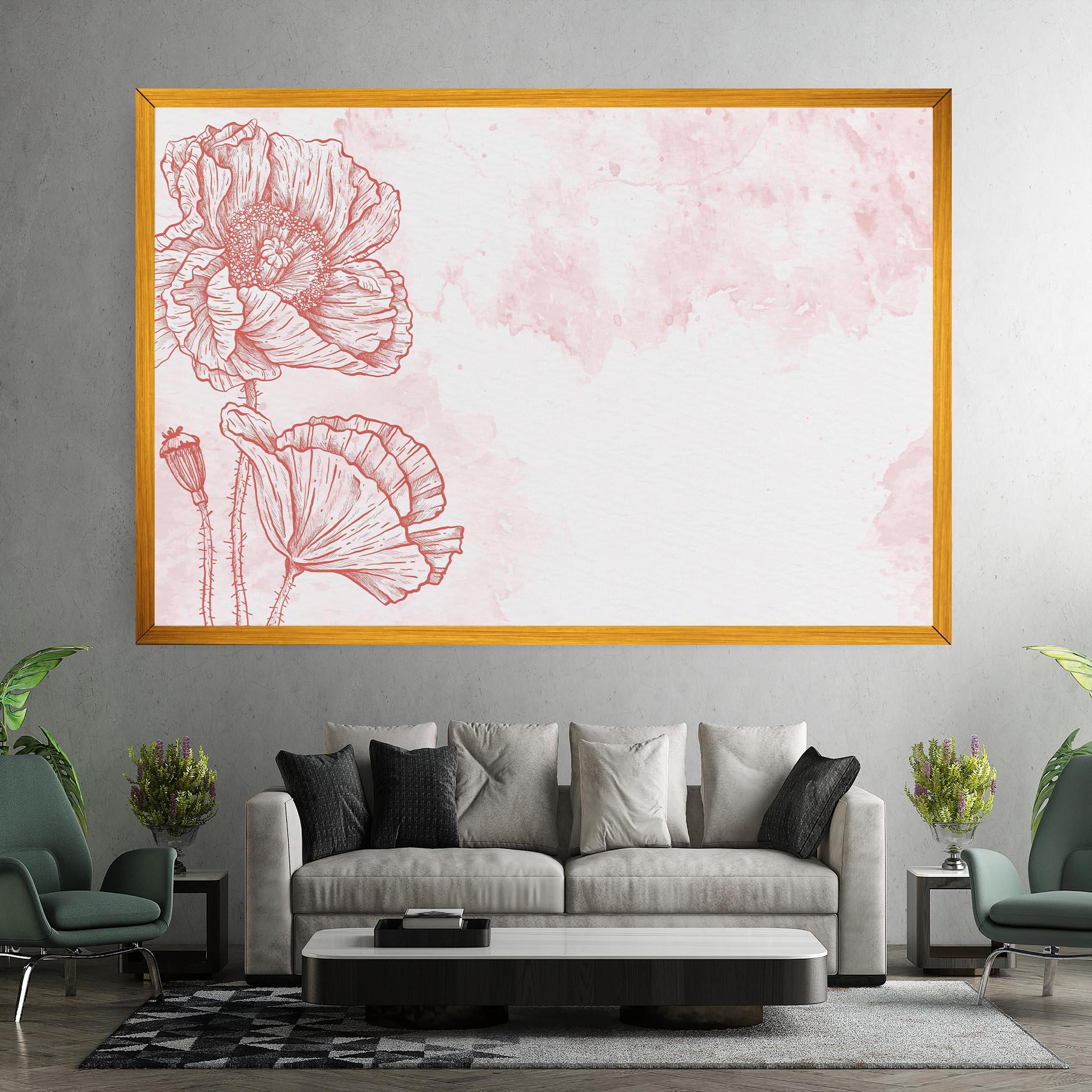 Vászonkép Red Poppy Line mockup 7