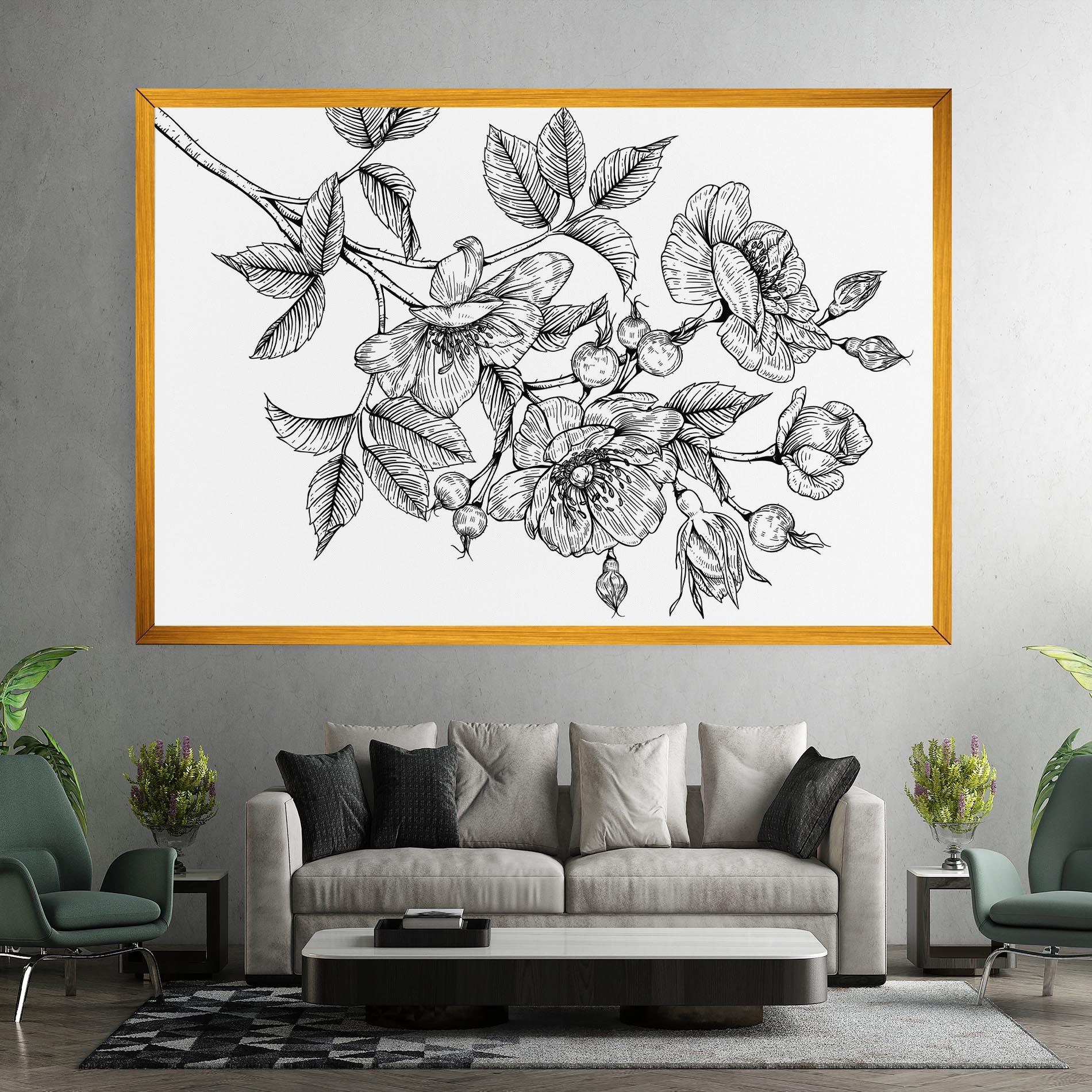 Vászonkép Rose Black Line mockup 7