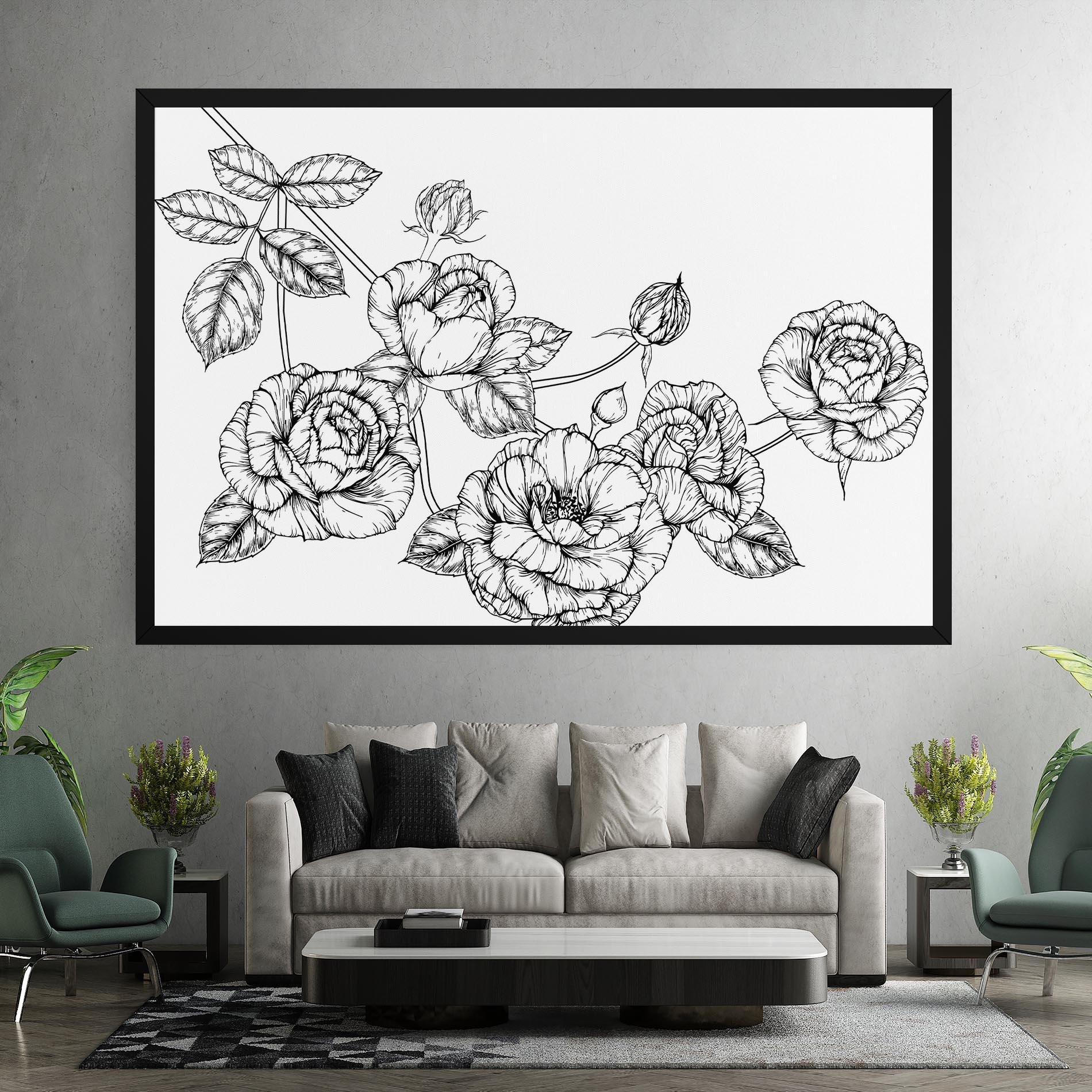 Vászonkép Big Roses Line mockup 7