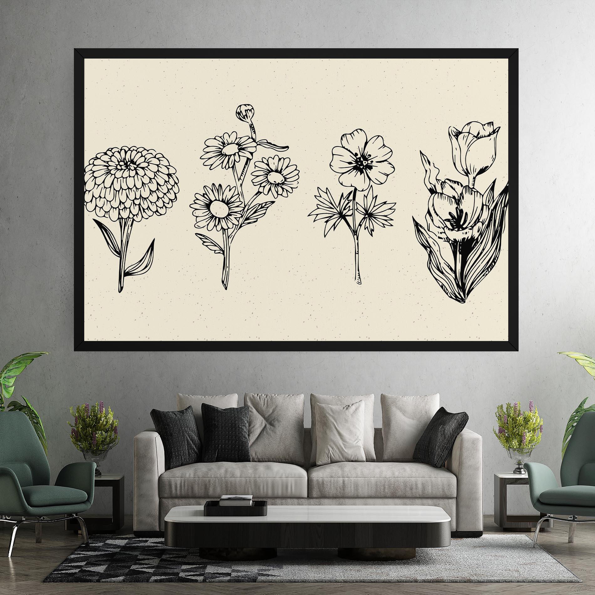 Vászonkép Black Line Cream mockup 7