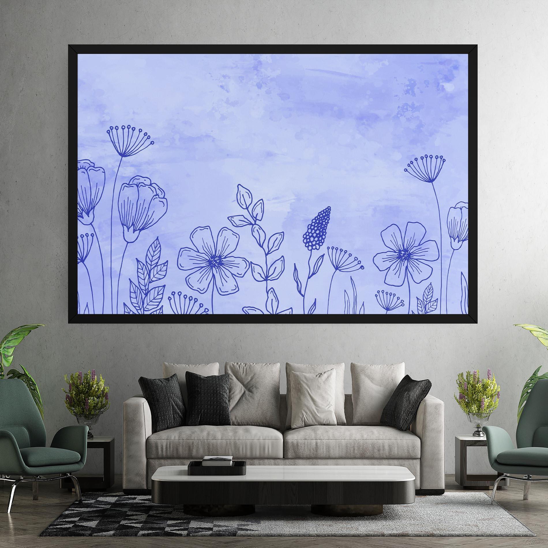 Vászonkép Blue Line Plant mockup 7