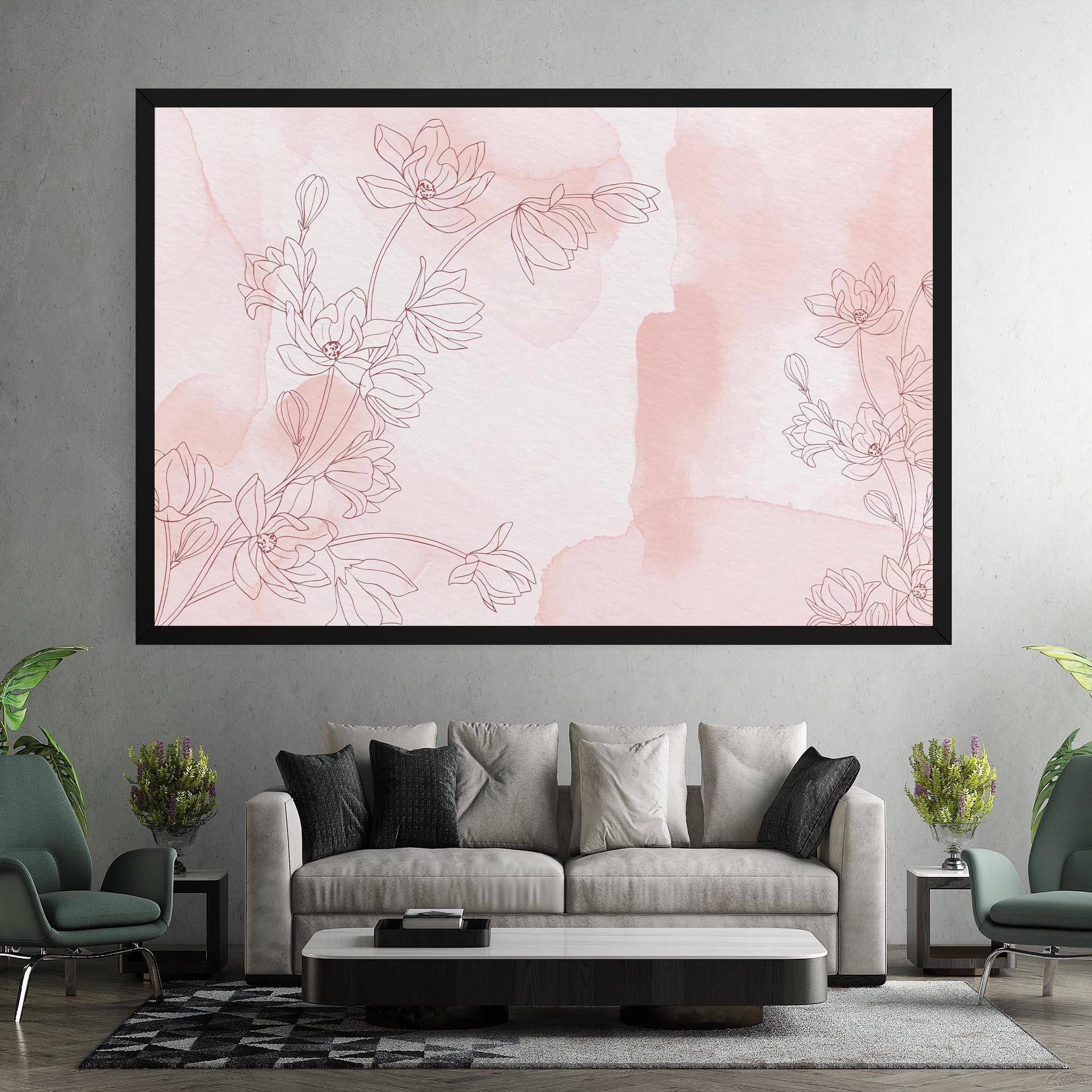 Vászonkép Pink Flower Line mockup 7