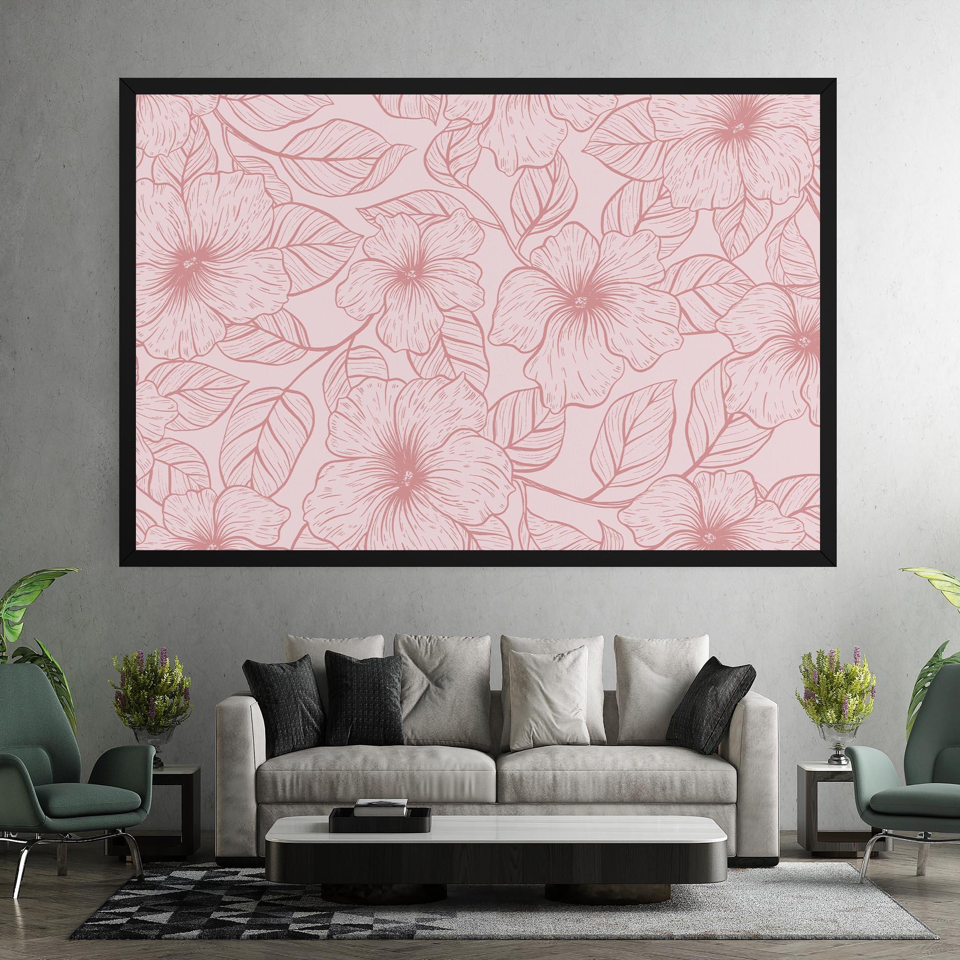 Vászonkép Pink Line Flower mockup 7
