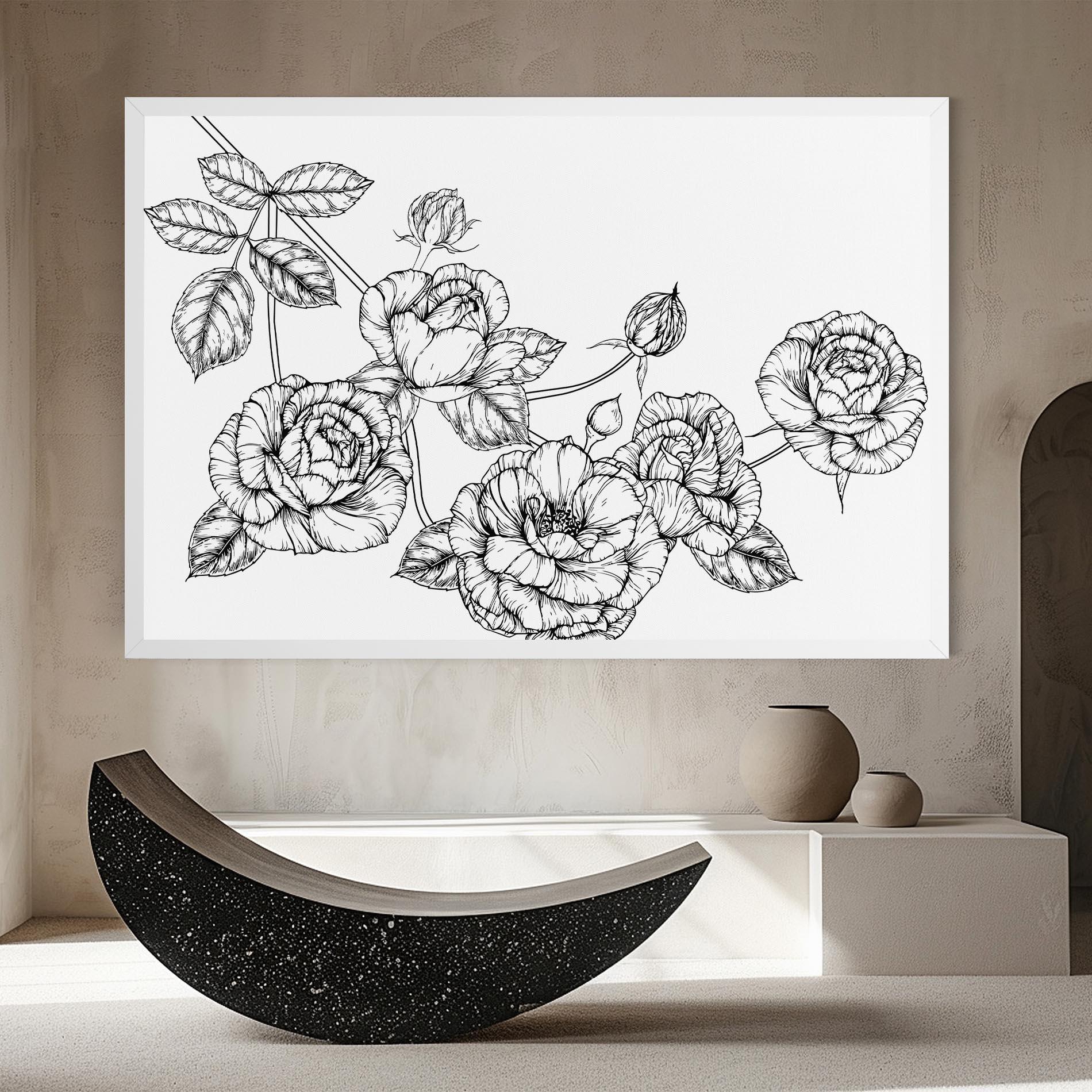 Vászonkép Big Roses Line mockup 8