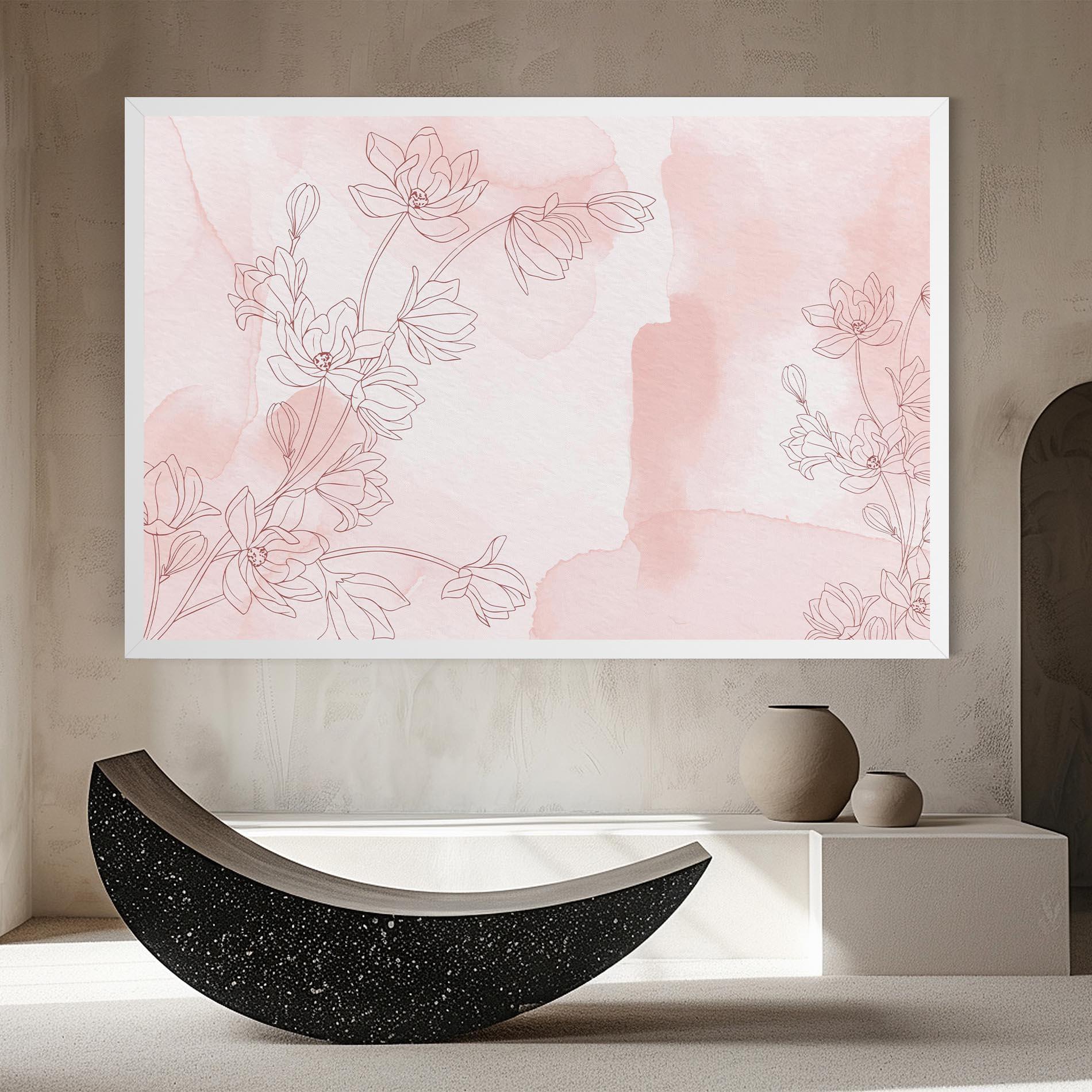 Vászonkép Pink Flower Line mockup 8