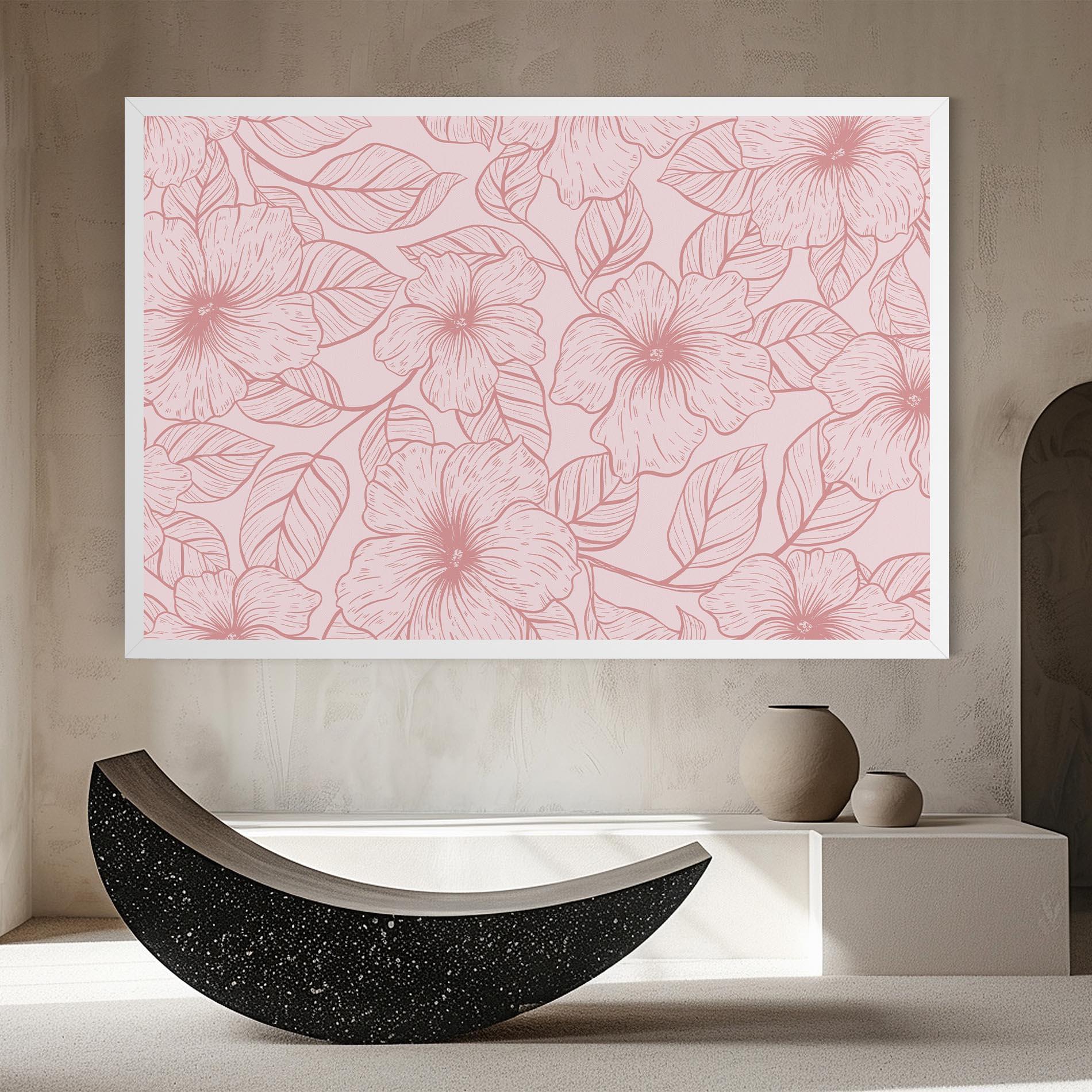 Vászonkép Pink Line Flower mockup 8