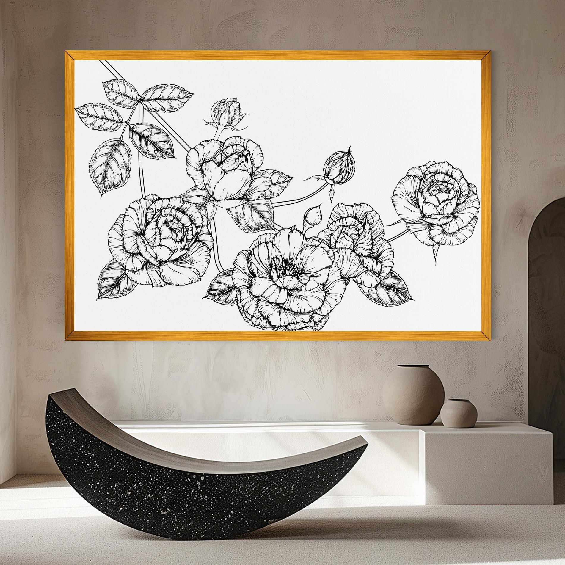 Vászonkép Big Roses Line mockup 8