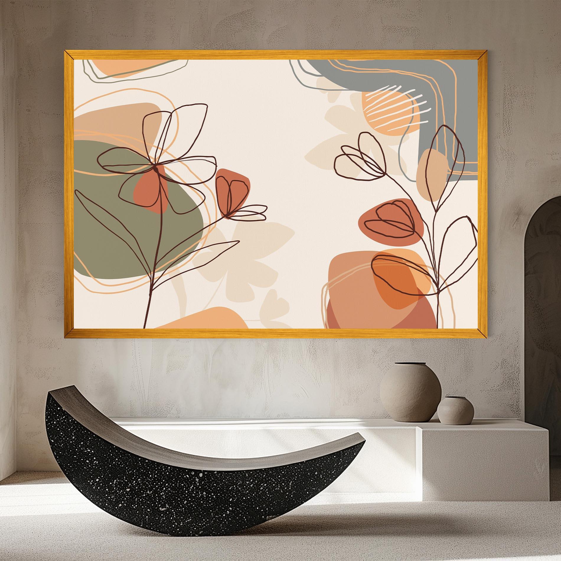 Vászonkép Brown Line Plants mockup 8