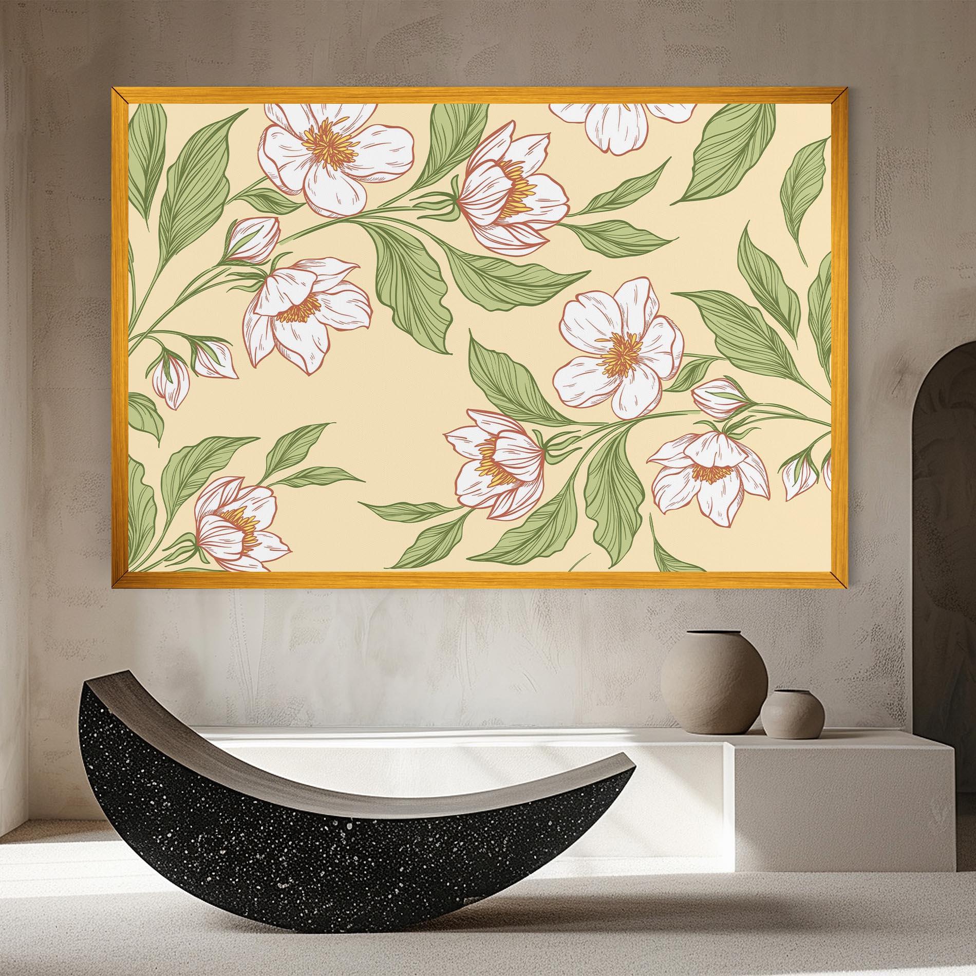 Vászonkép Cream Flower White mockup 8