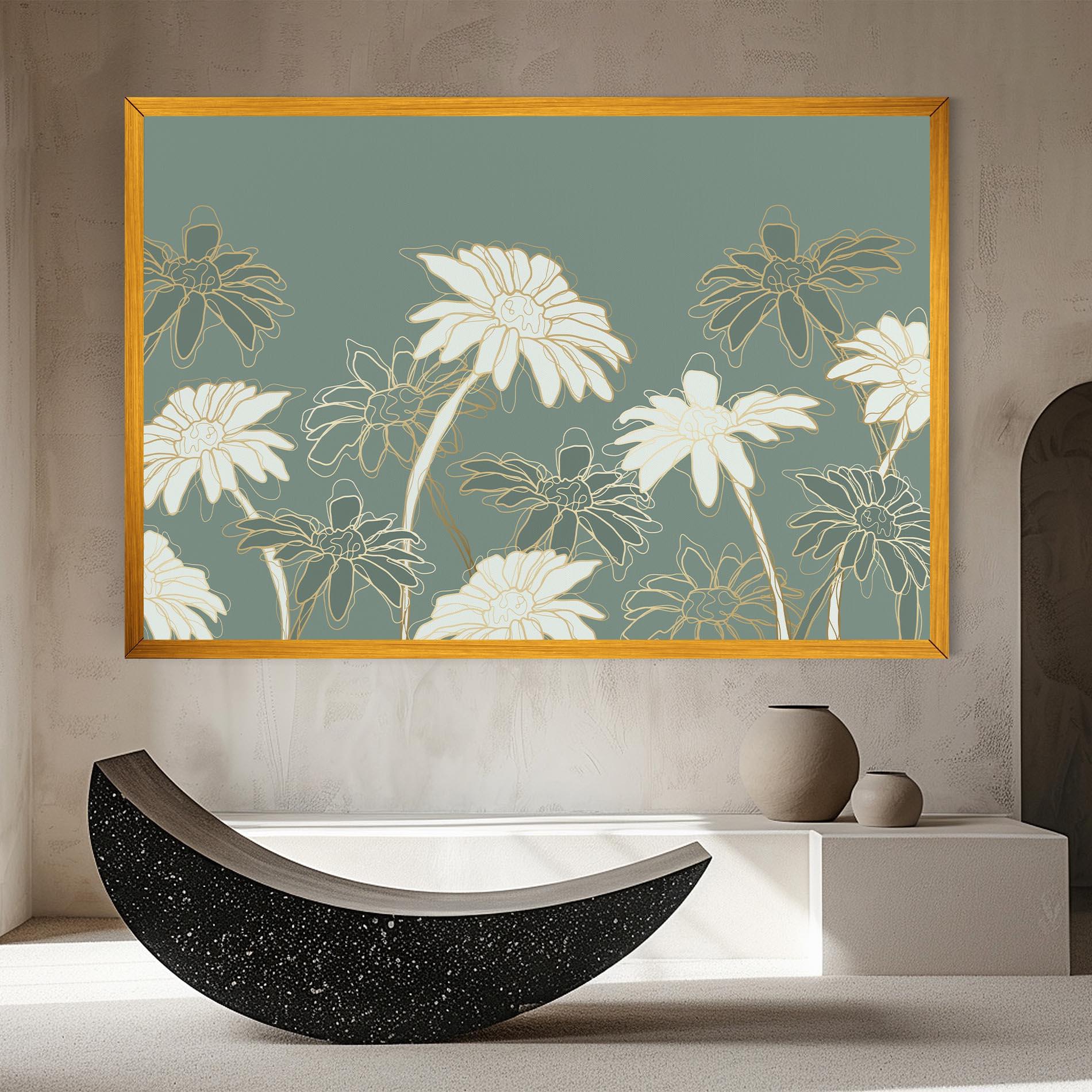 Vászonkép Gold Green Line mockup 8