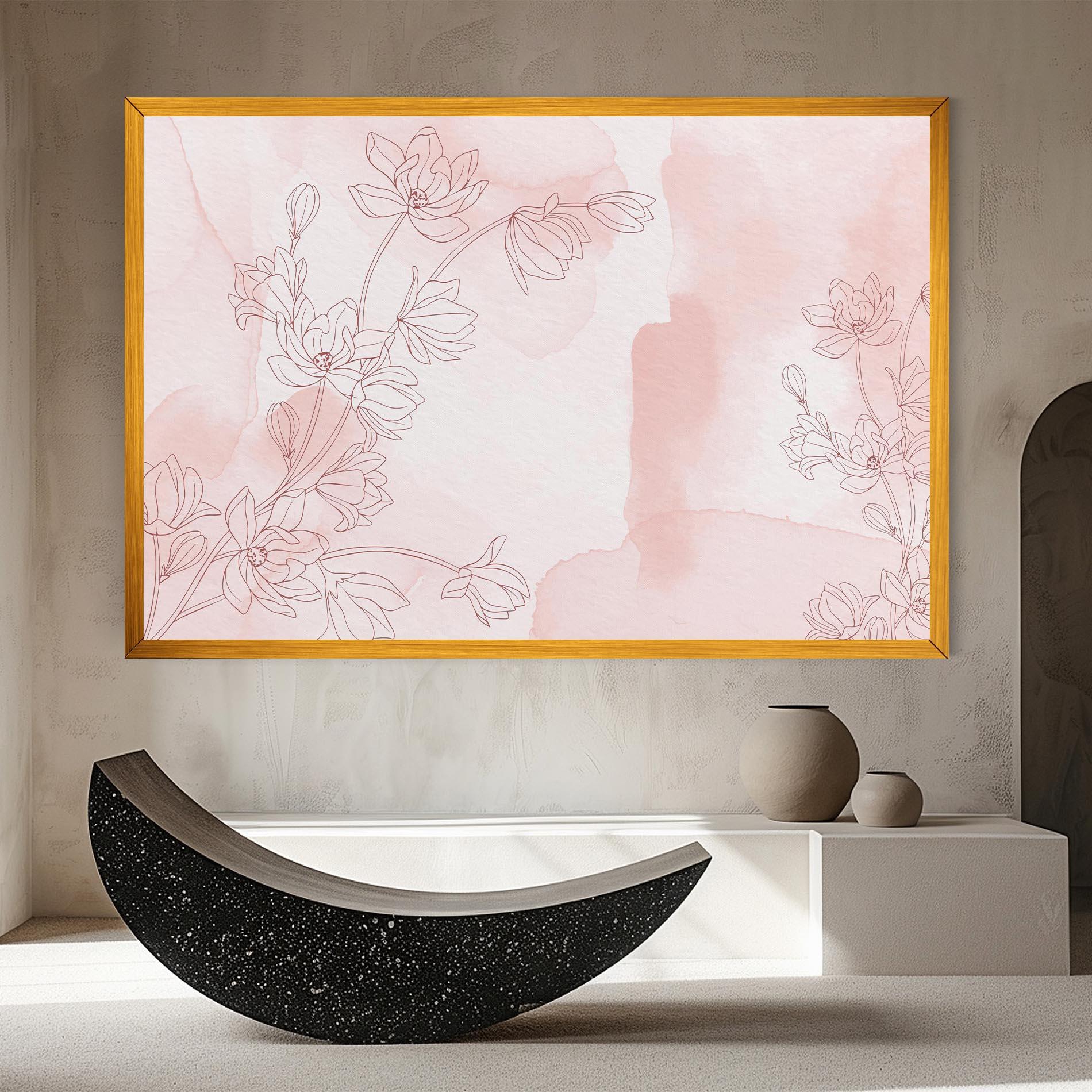Vászonkép Pink Flower Line mockup 8