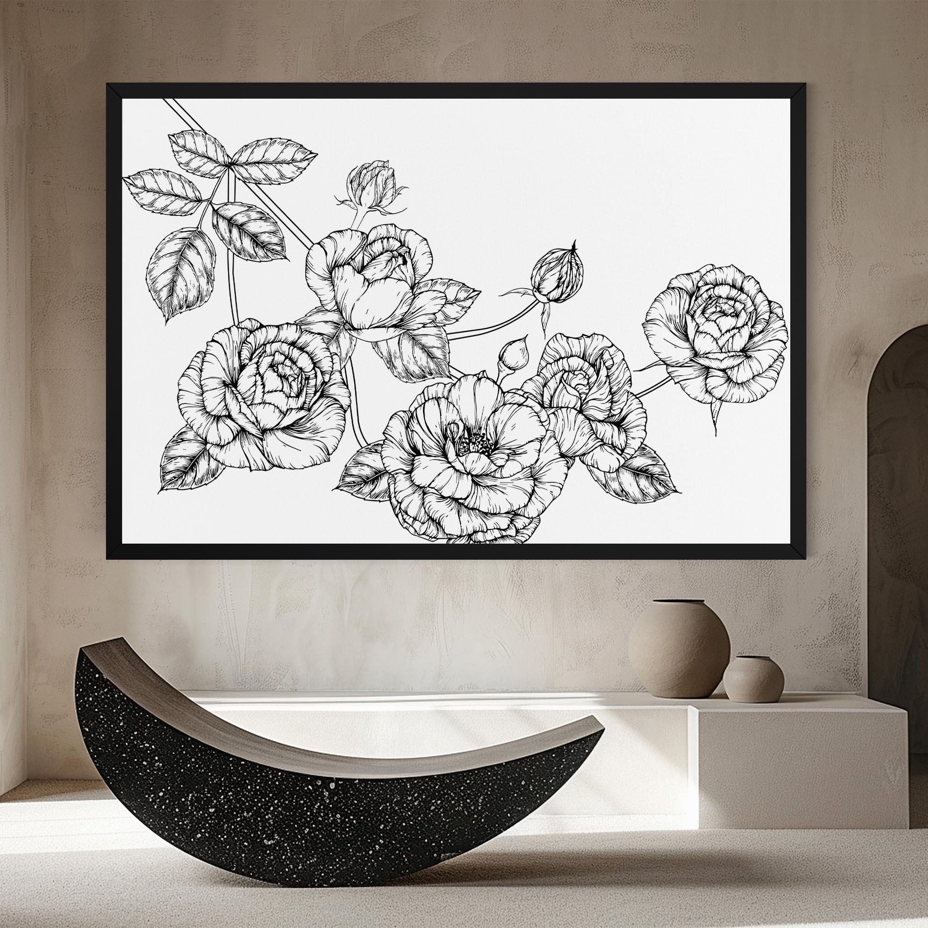 Vászonkép Big Roses Line mockup 8