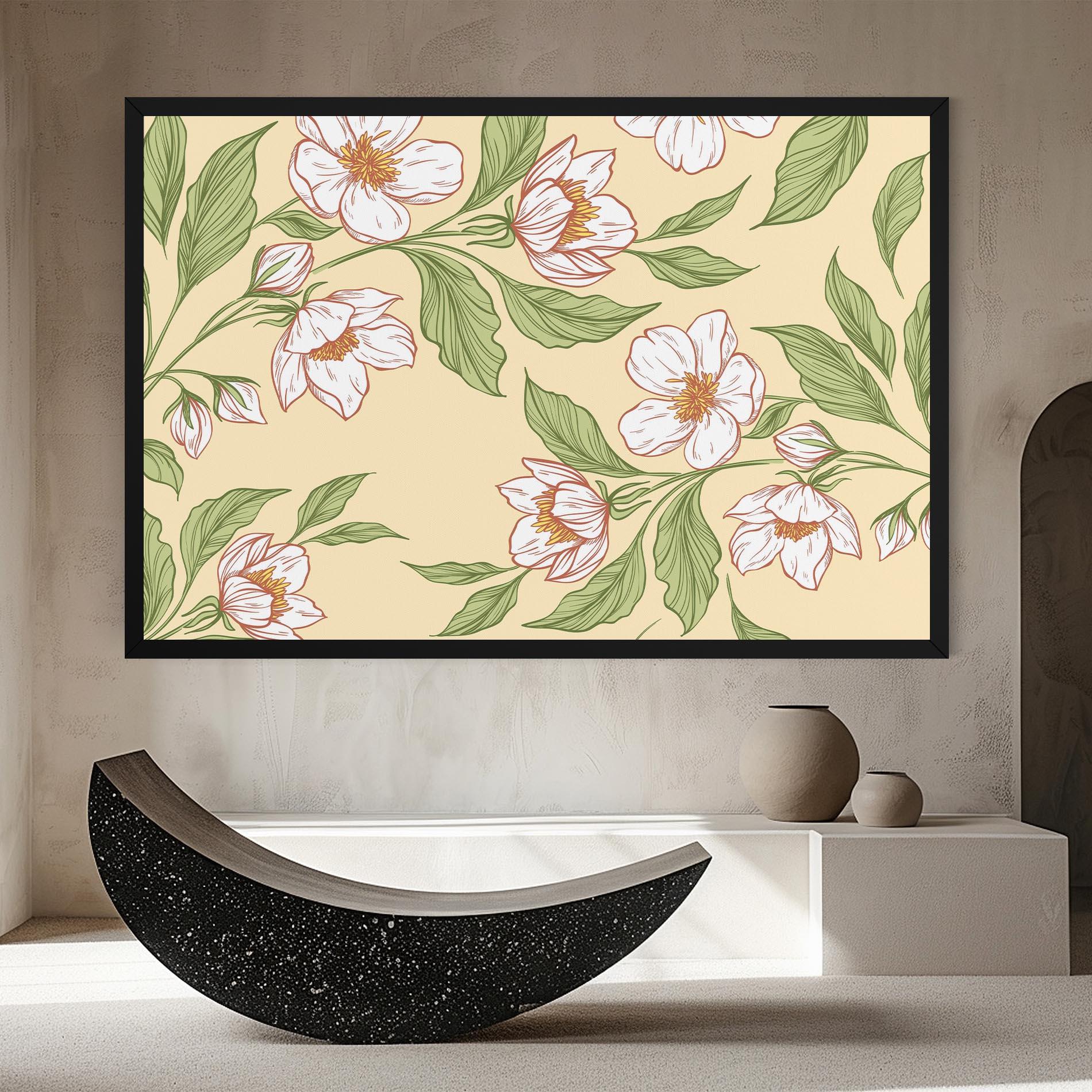 Vászonkép Cream Flower White mockup 8