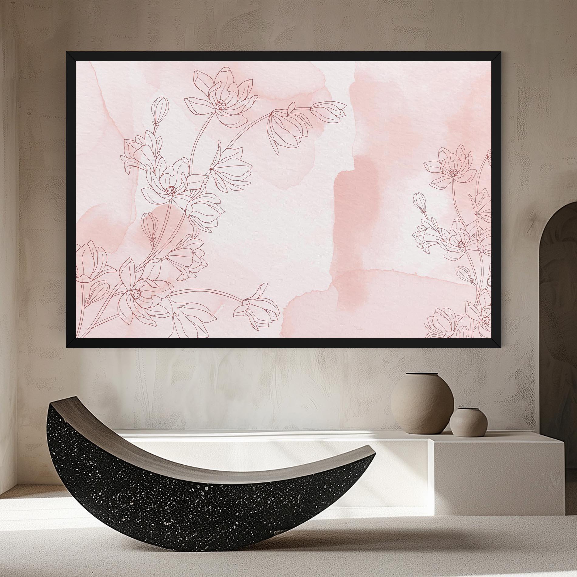 Vászonkép Pink Flower Line mockup 8