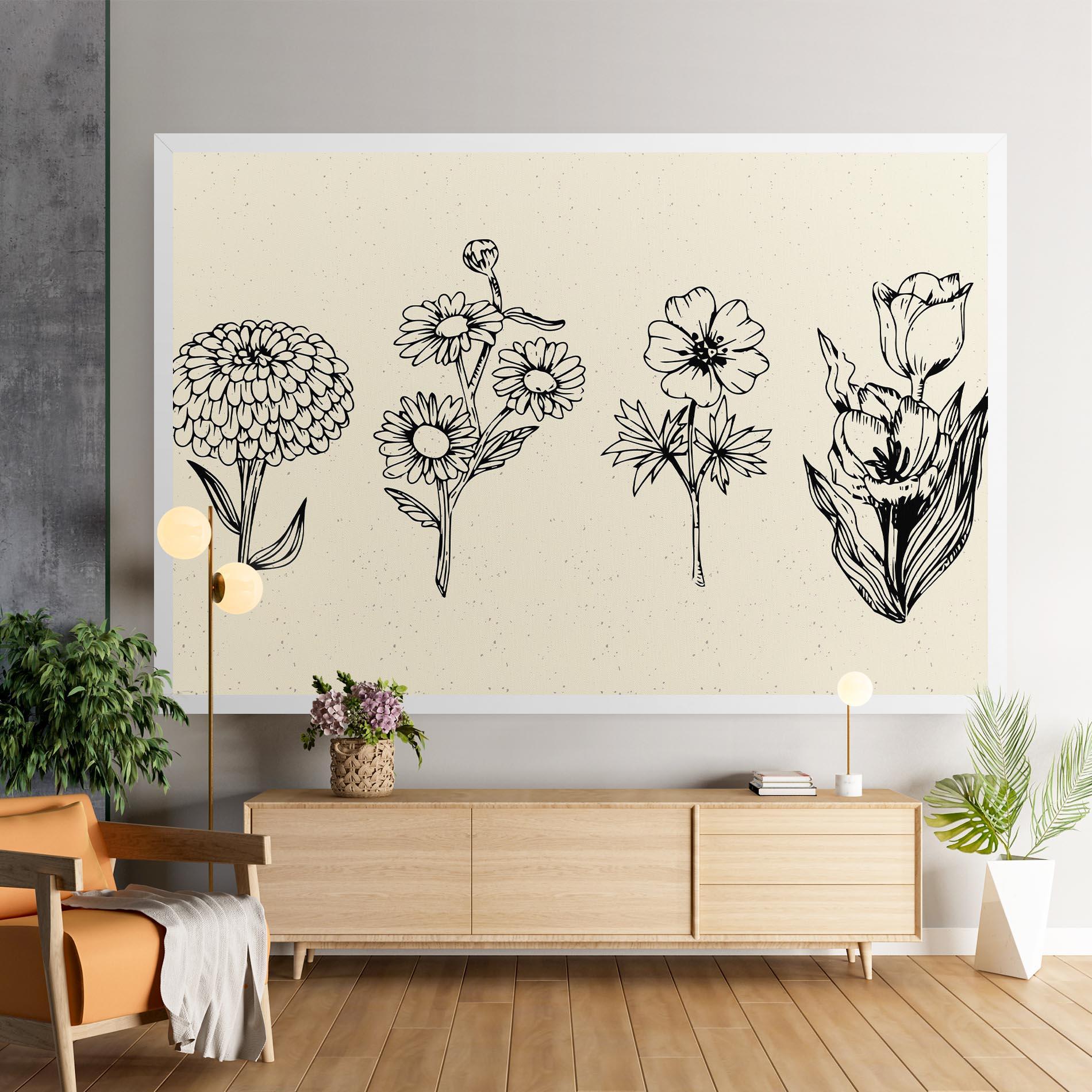 Vászonkép Black Line Cream mockup 9