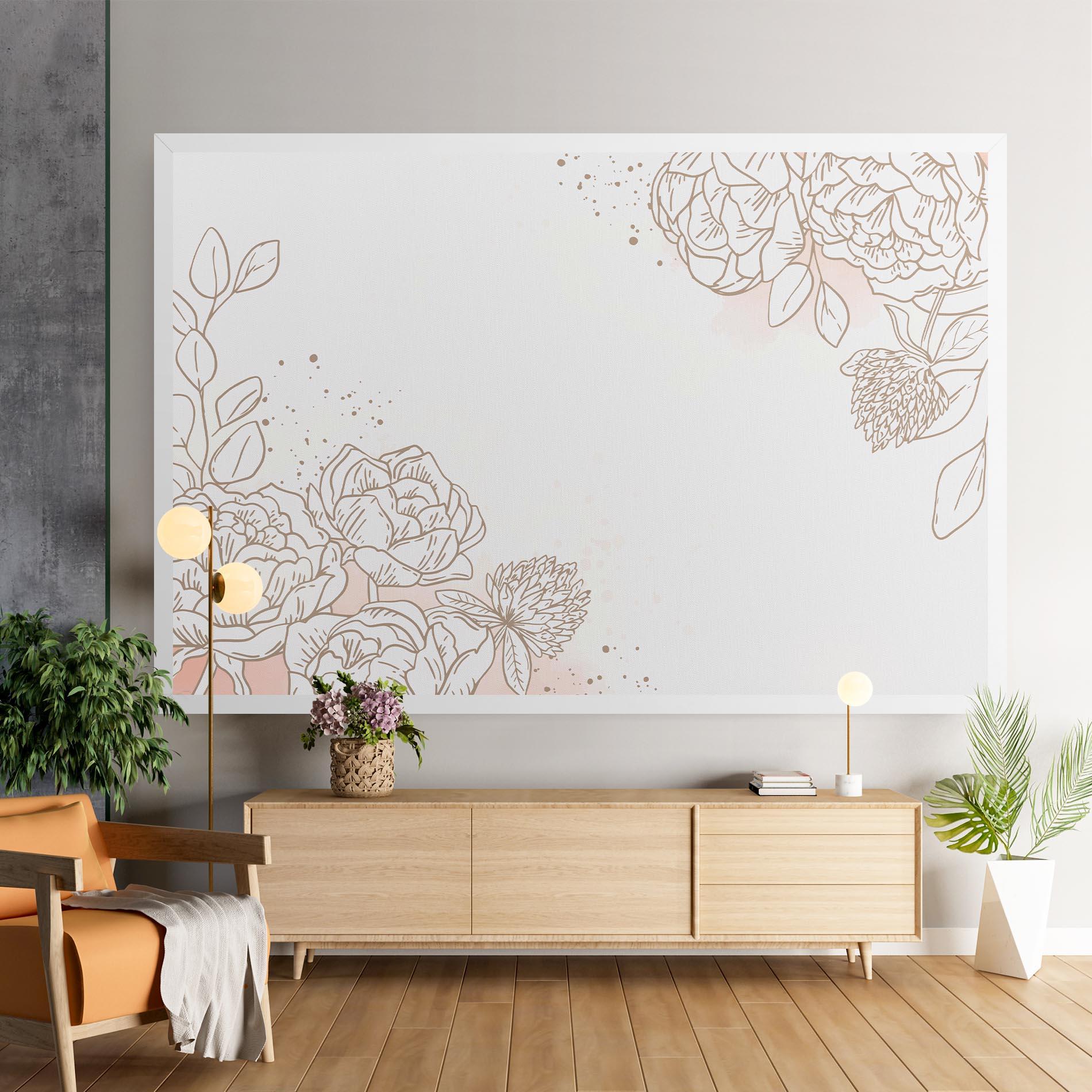 Vászonkép Cream Line Flower mockup 9