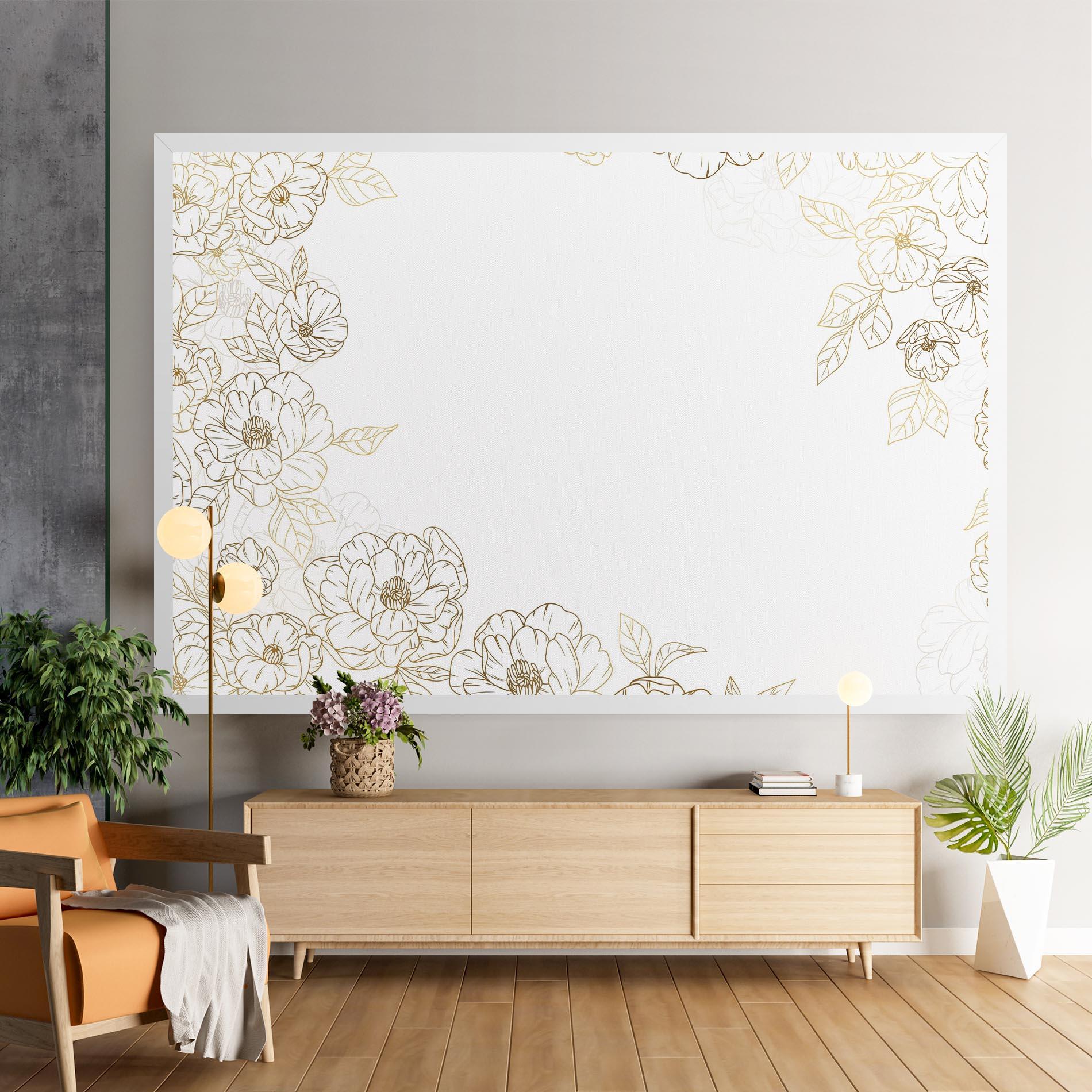 Vászonkép Flower Gold Line mockup 9