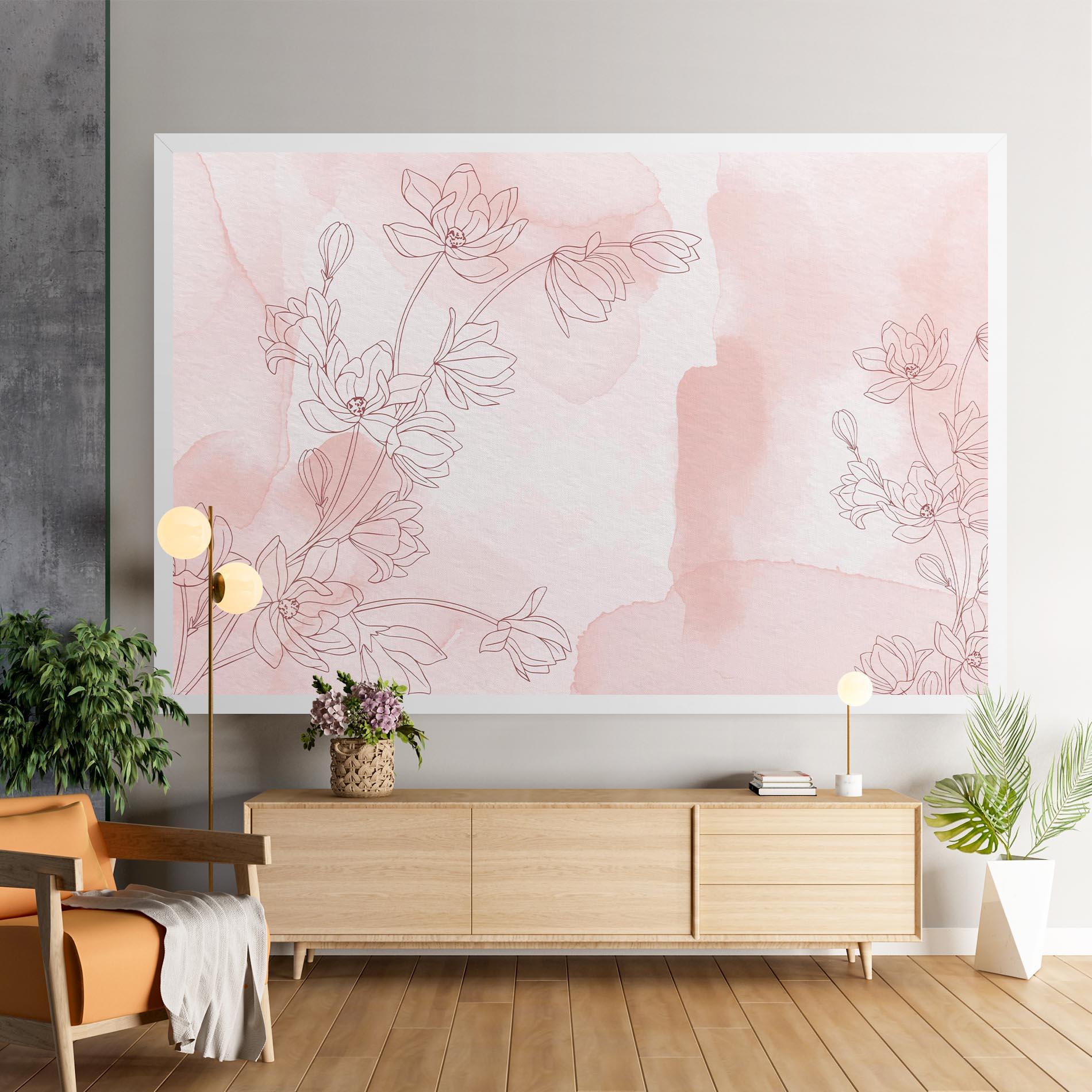 Vászonkép Pink Flower Line mockup 9