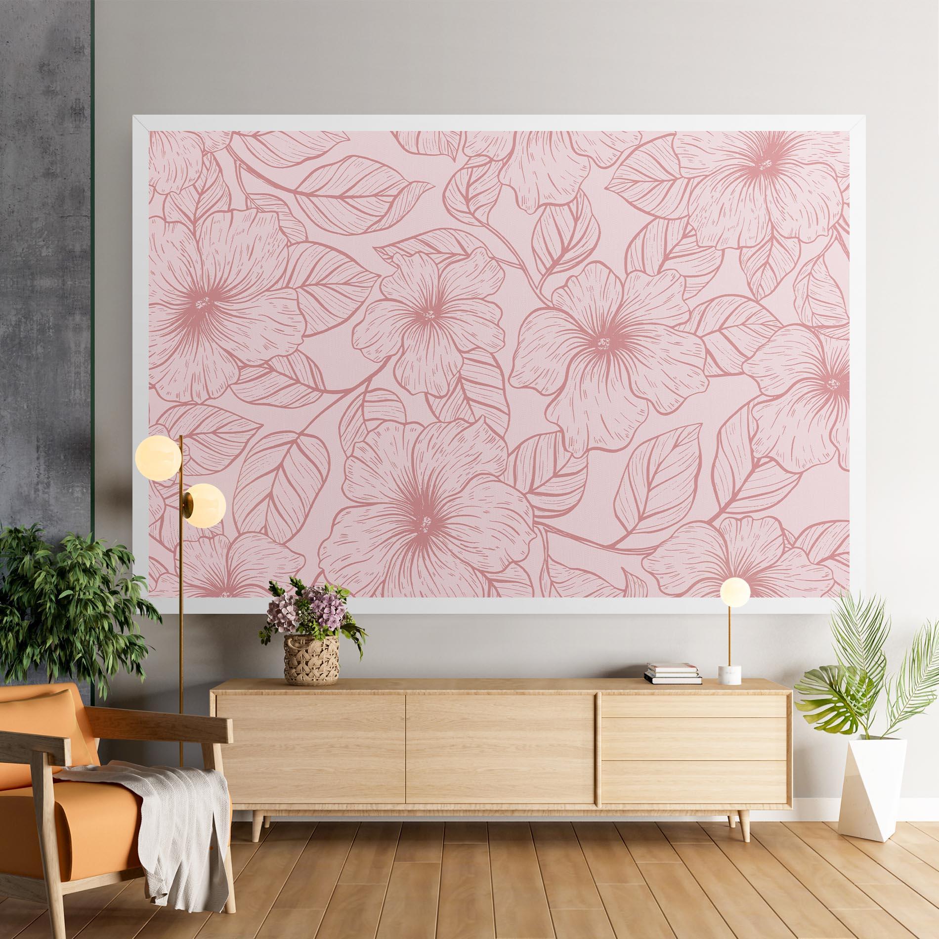 Vászonkép Pink Line Flower mockup 9
