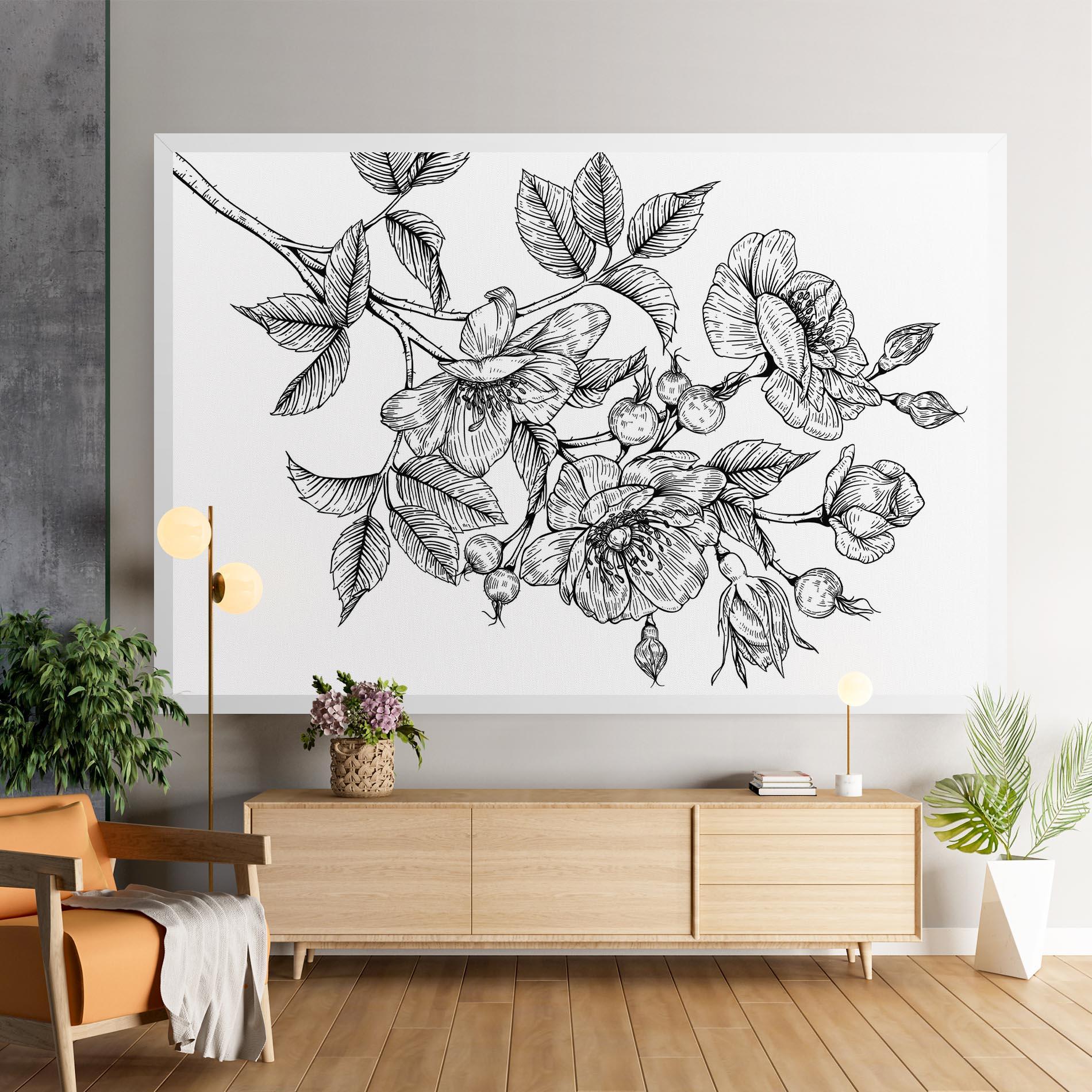 Vászonkép Rose Black Line mockup 9