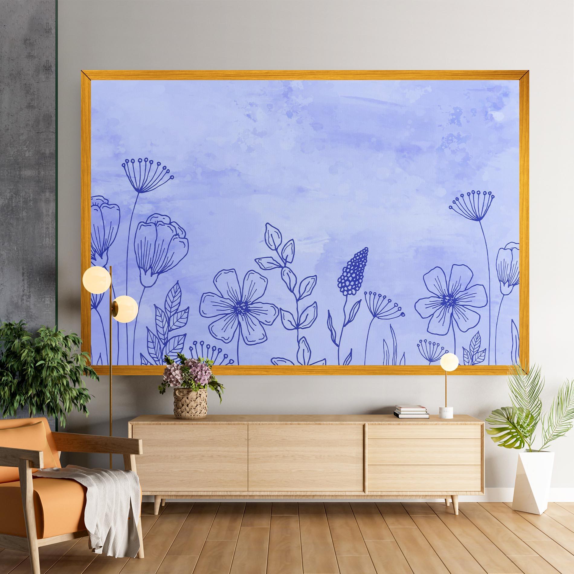 Vászonkép Blue Line Plant mockup 9