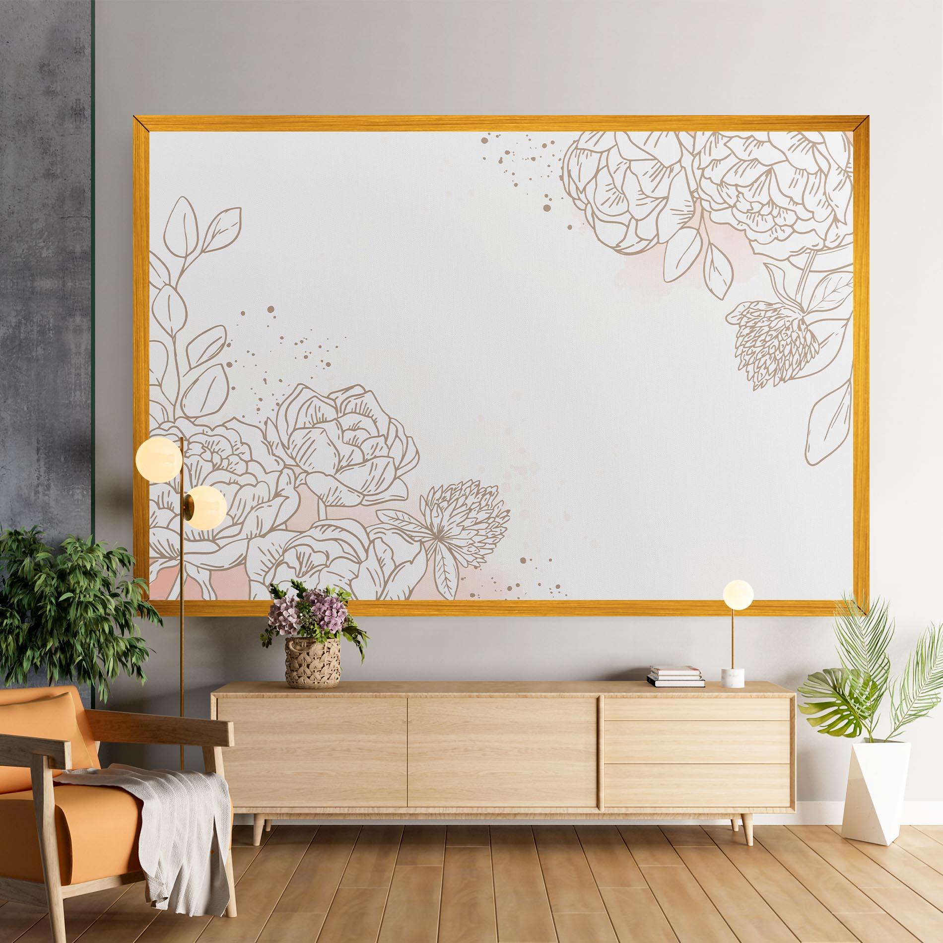 Vászonkép Cream Line Flower mockup 9